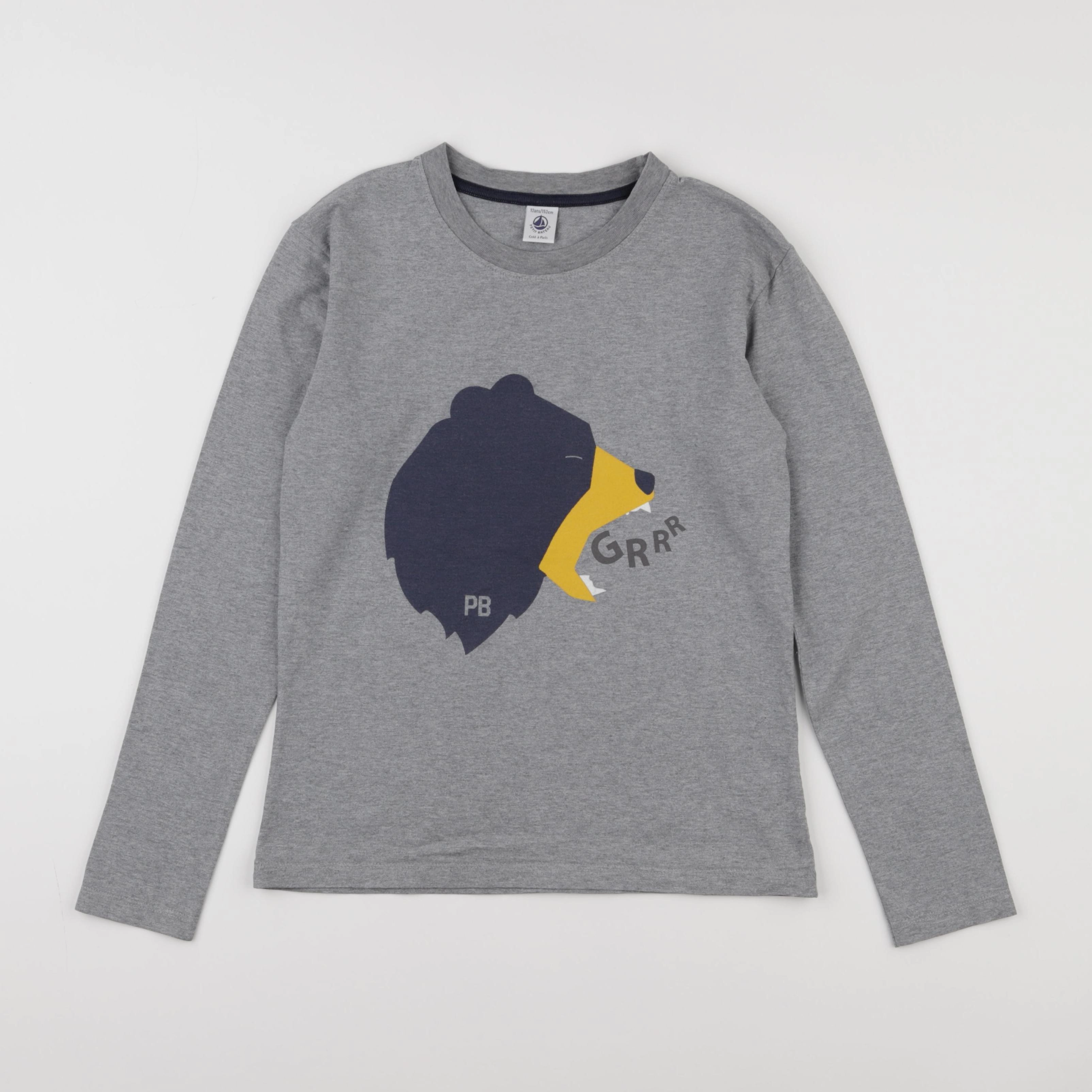 Petit Bateau - tee-shirt gris - 12 ans