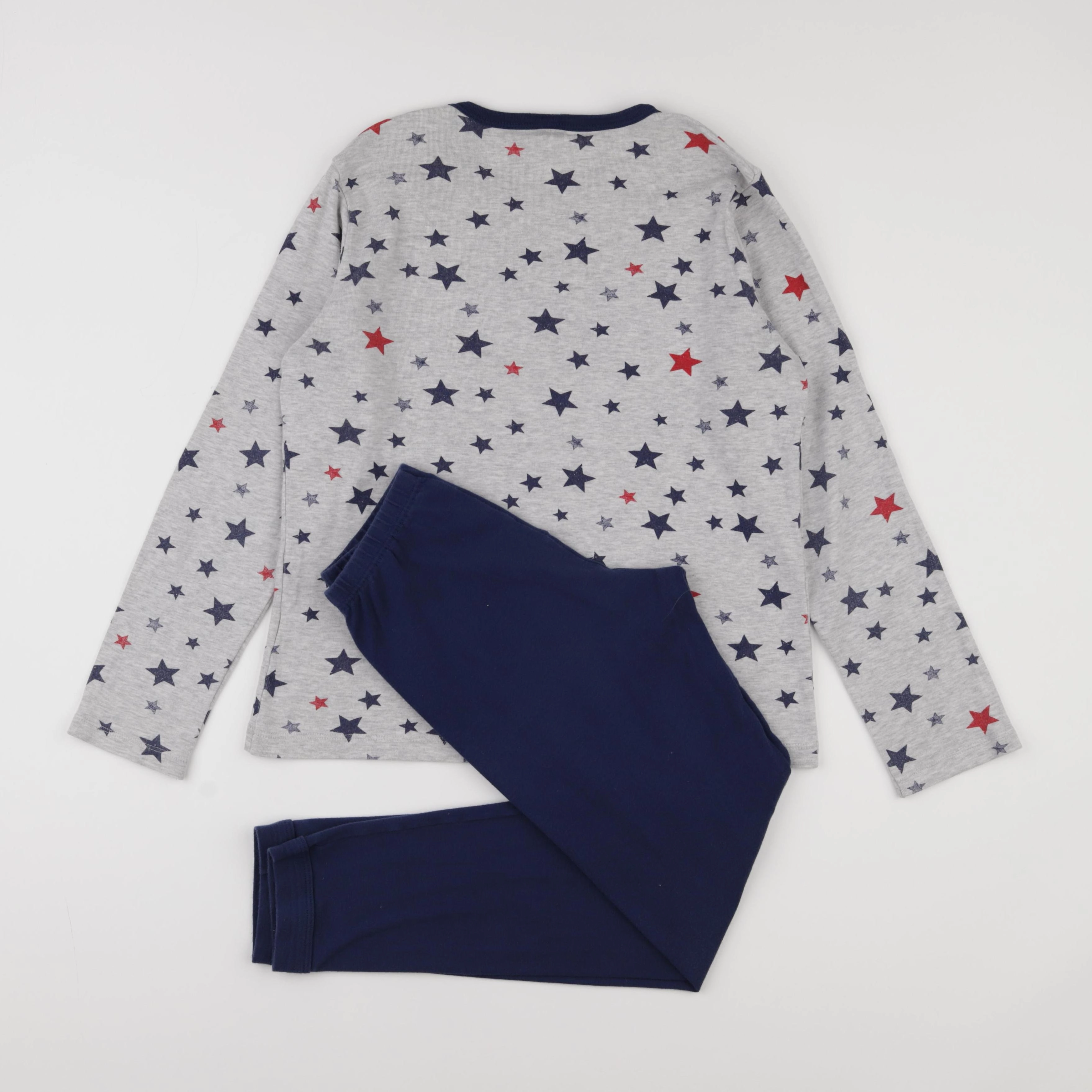 Petit Bateau - pyjama coton bleu, gris - 12 ans