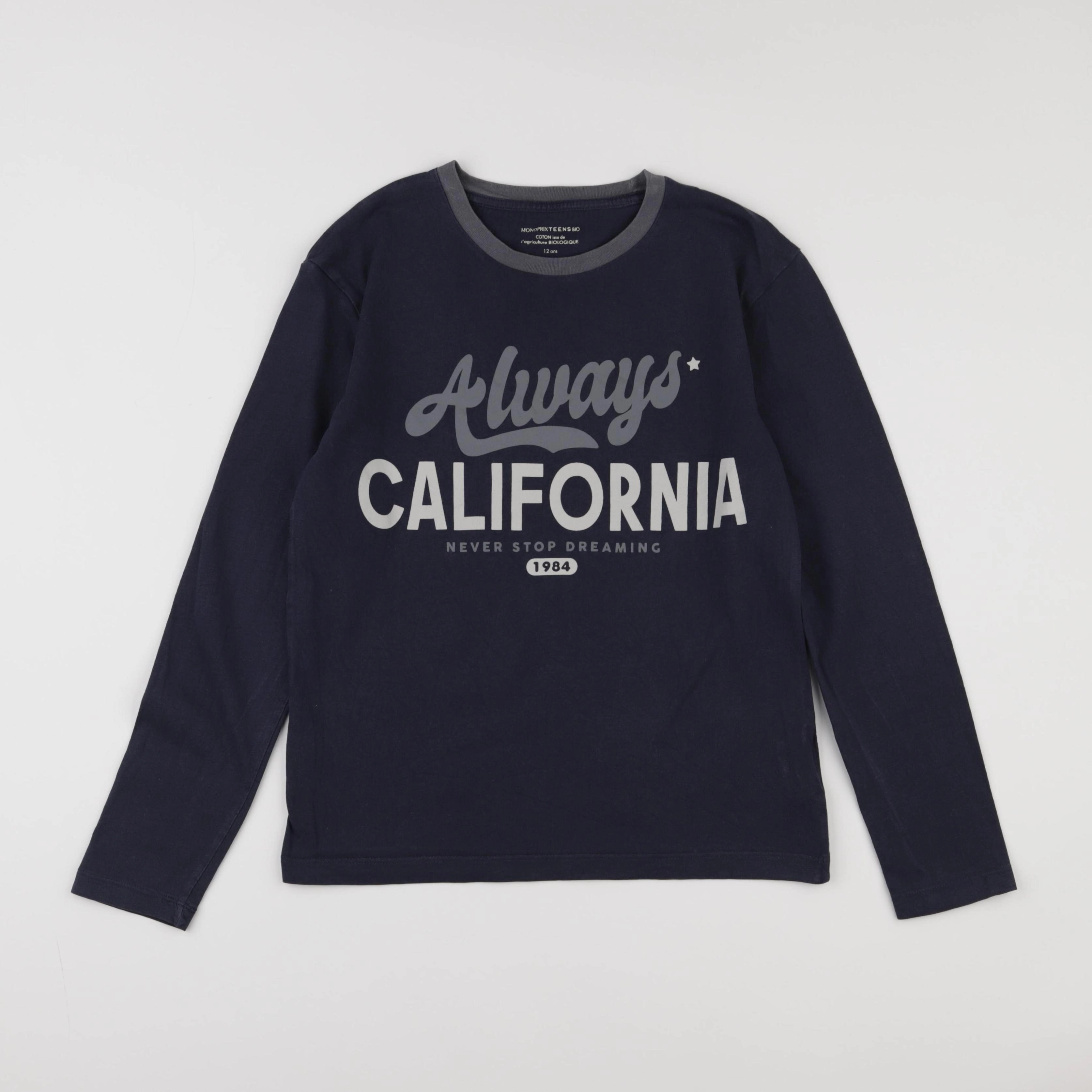 Monoprix - tee-shirt bleu - 12 ans