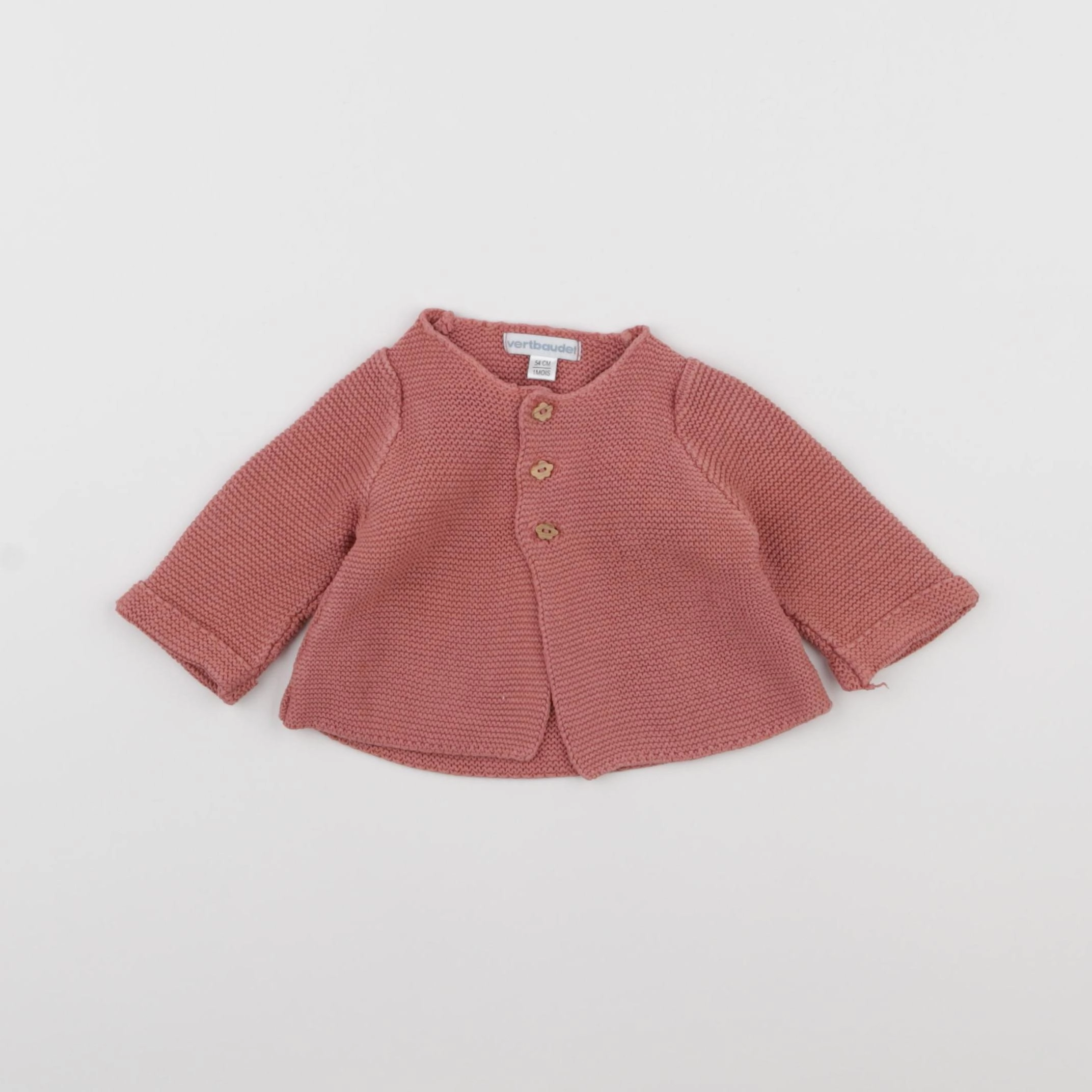 Vertbaudet - gilet rose - 1 mois
