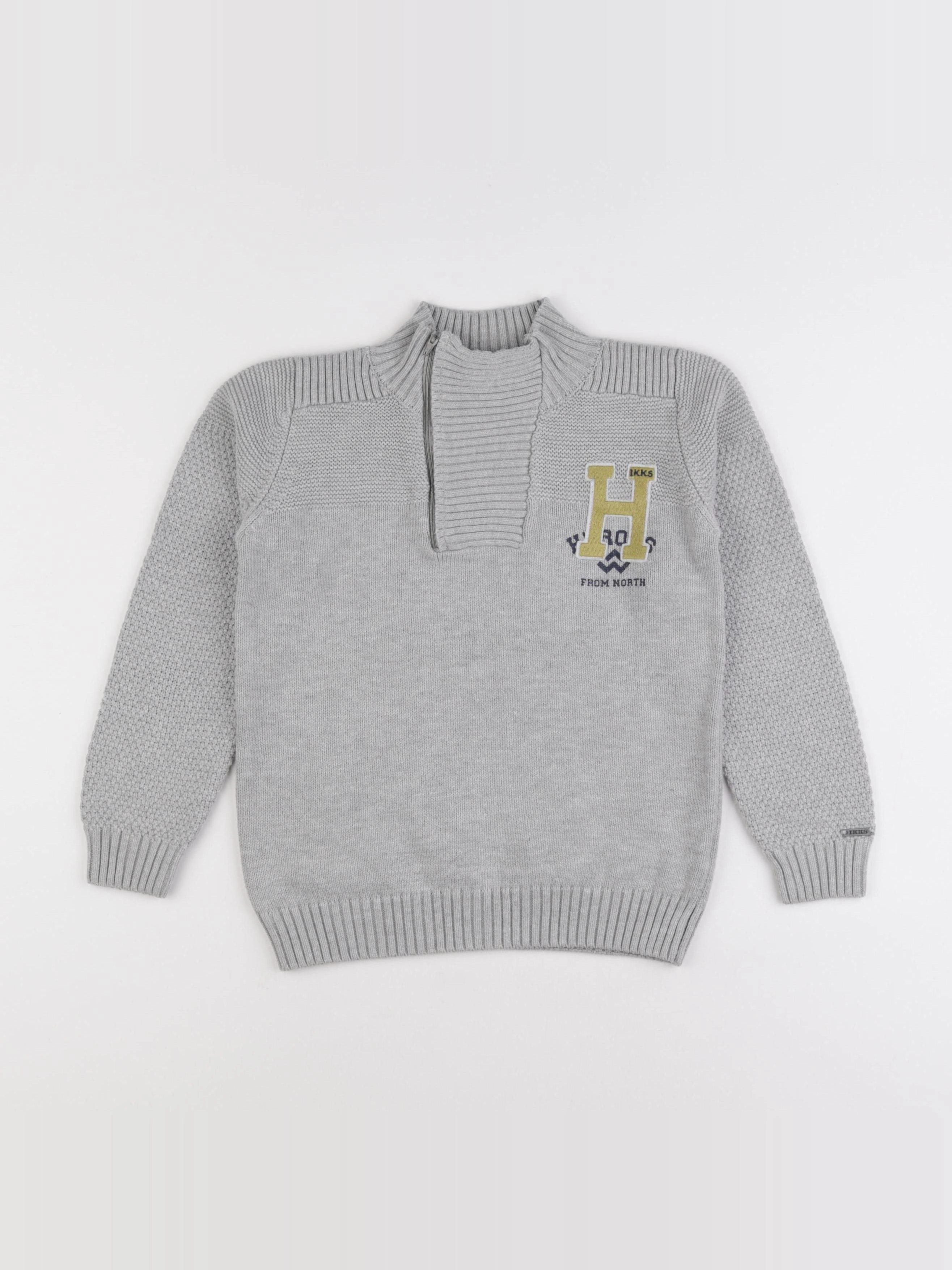 IKKS - pull gris - 8 ans