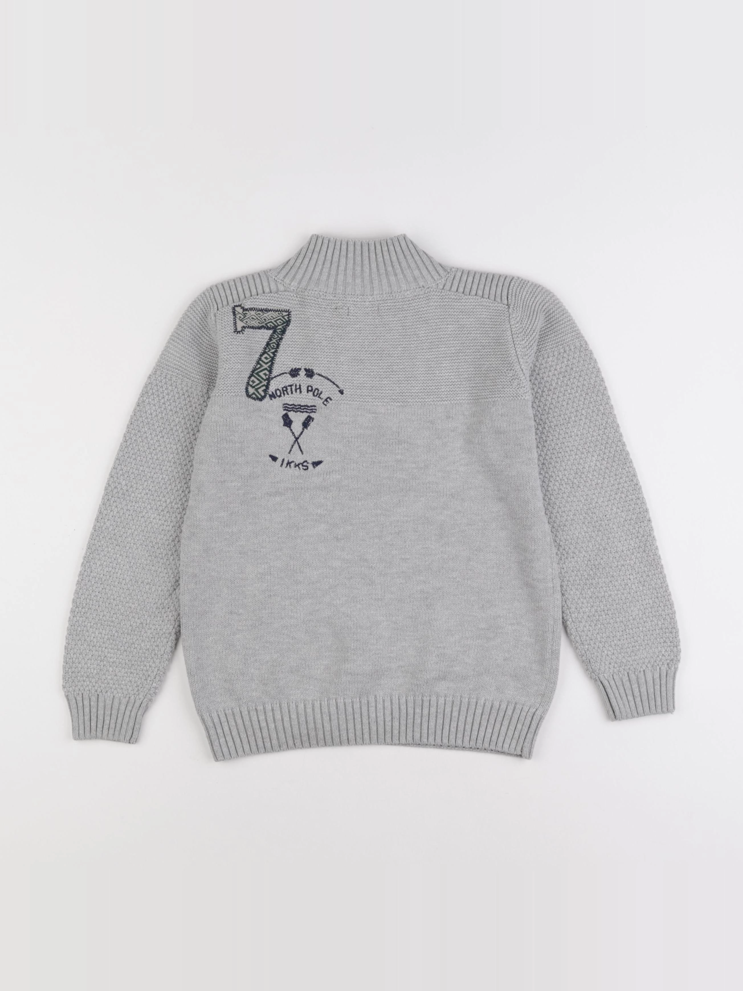 IKKS - pull gris - 8 ans