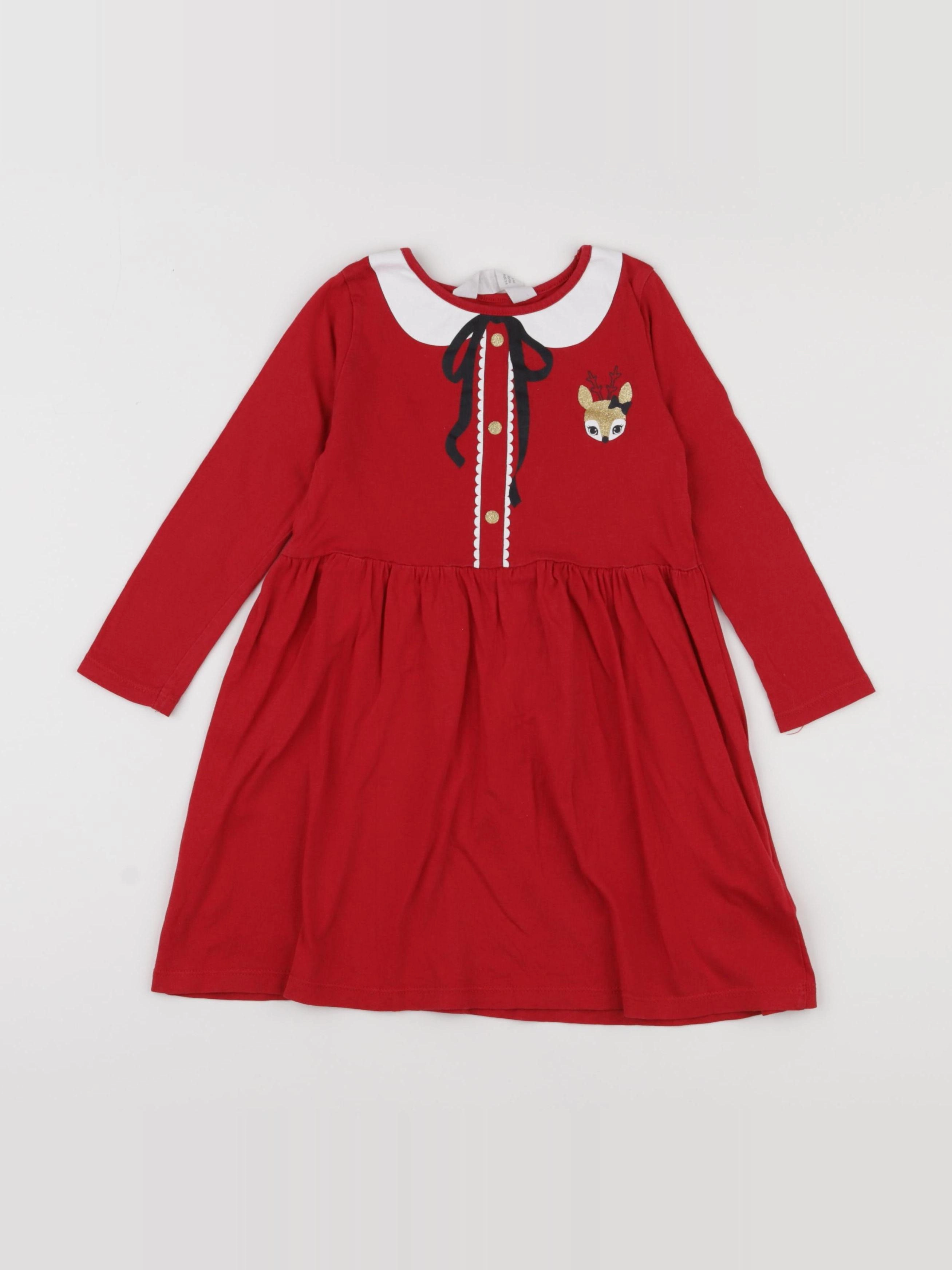 H&M - robe rouge - 2/4 ans