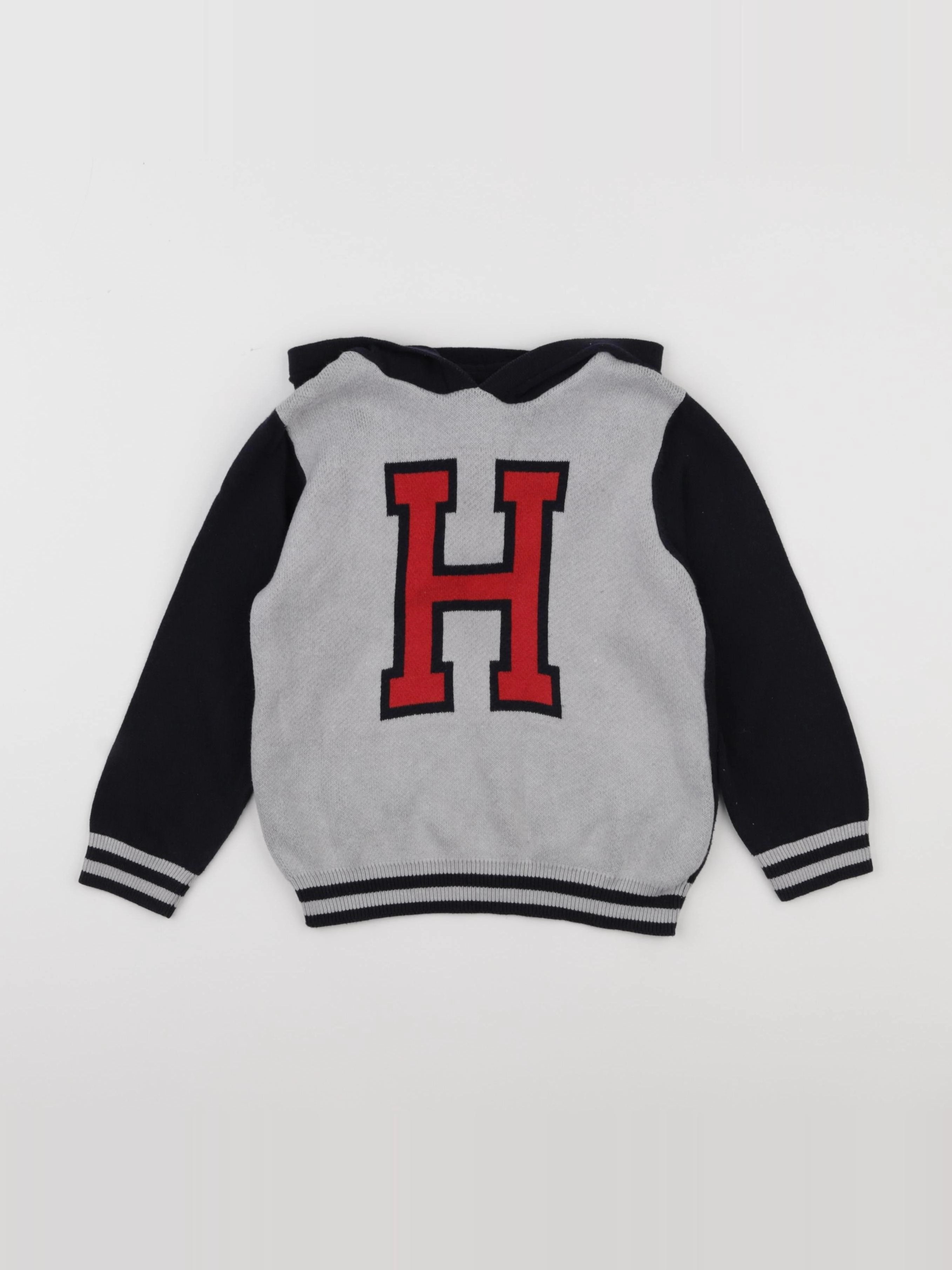 Storytelling - pull gris, bleu - 5 ans