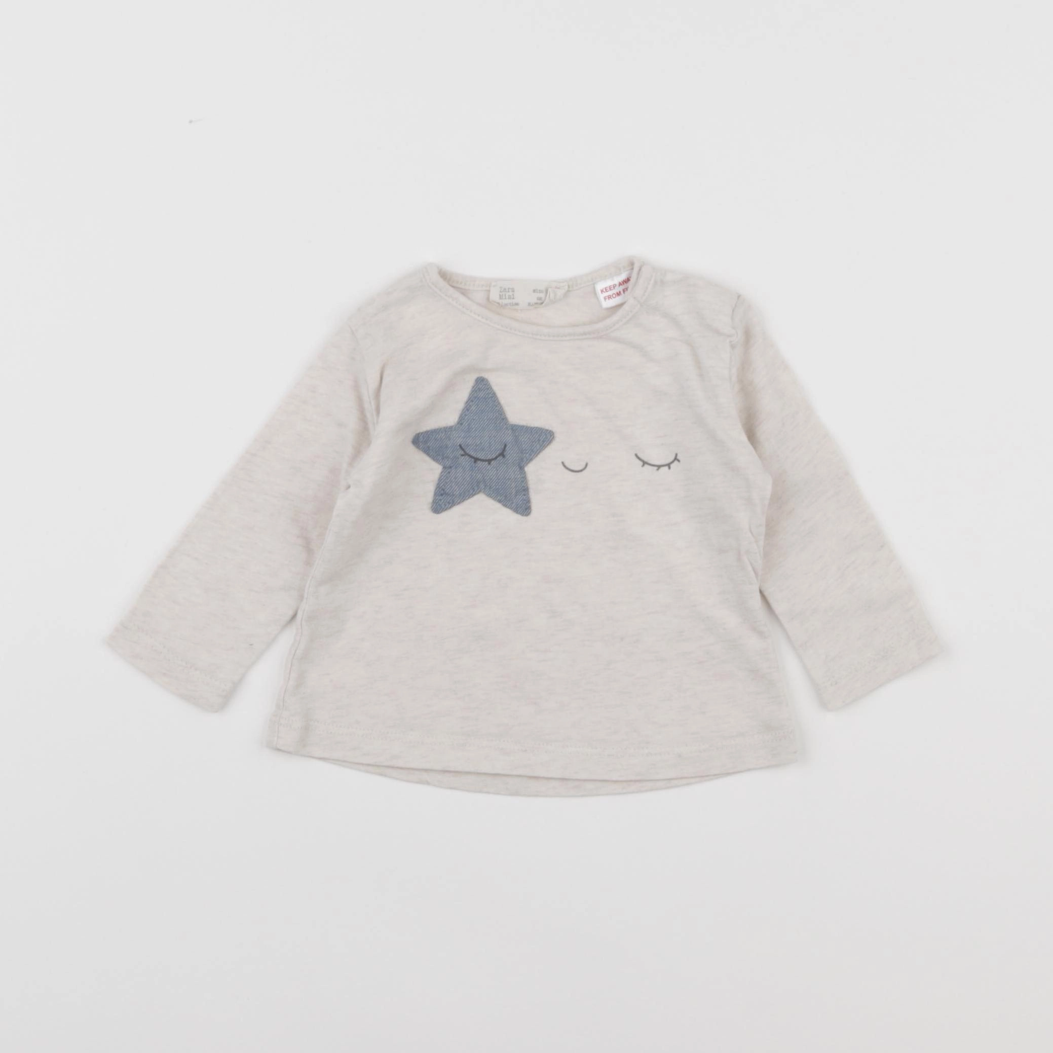 Zara - tee-shirt beige - 1/3 mois