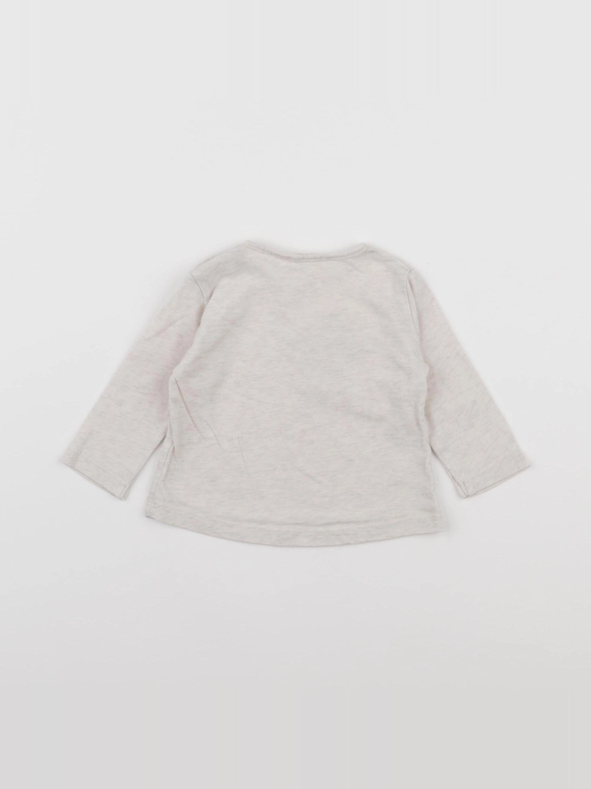 Zara - tee-shirt beige - 1/3 mois