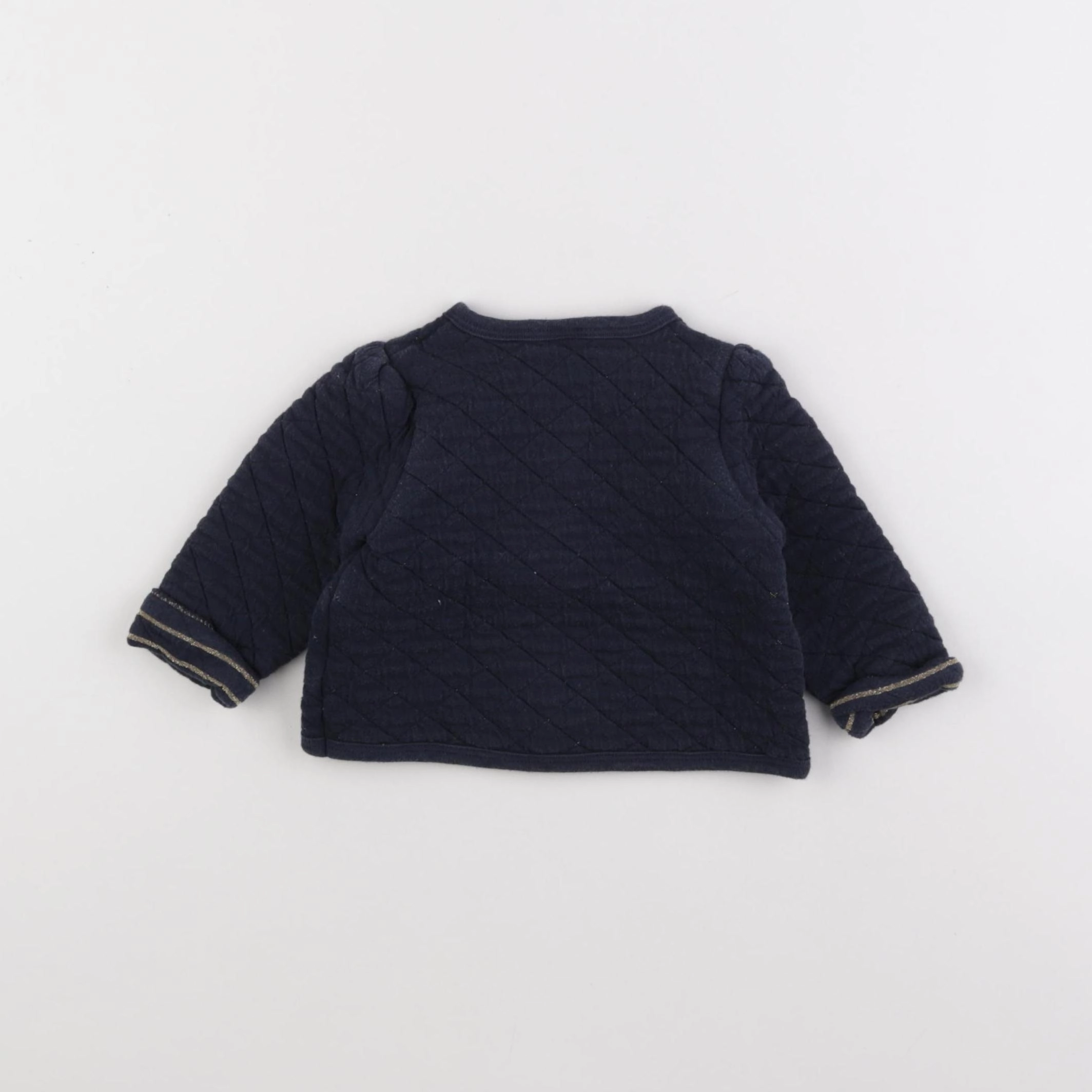 Petit Bateau - sweat bleu, or - 6 mois
