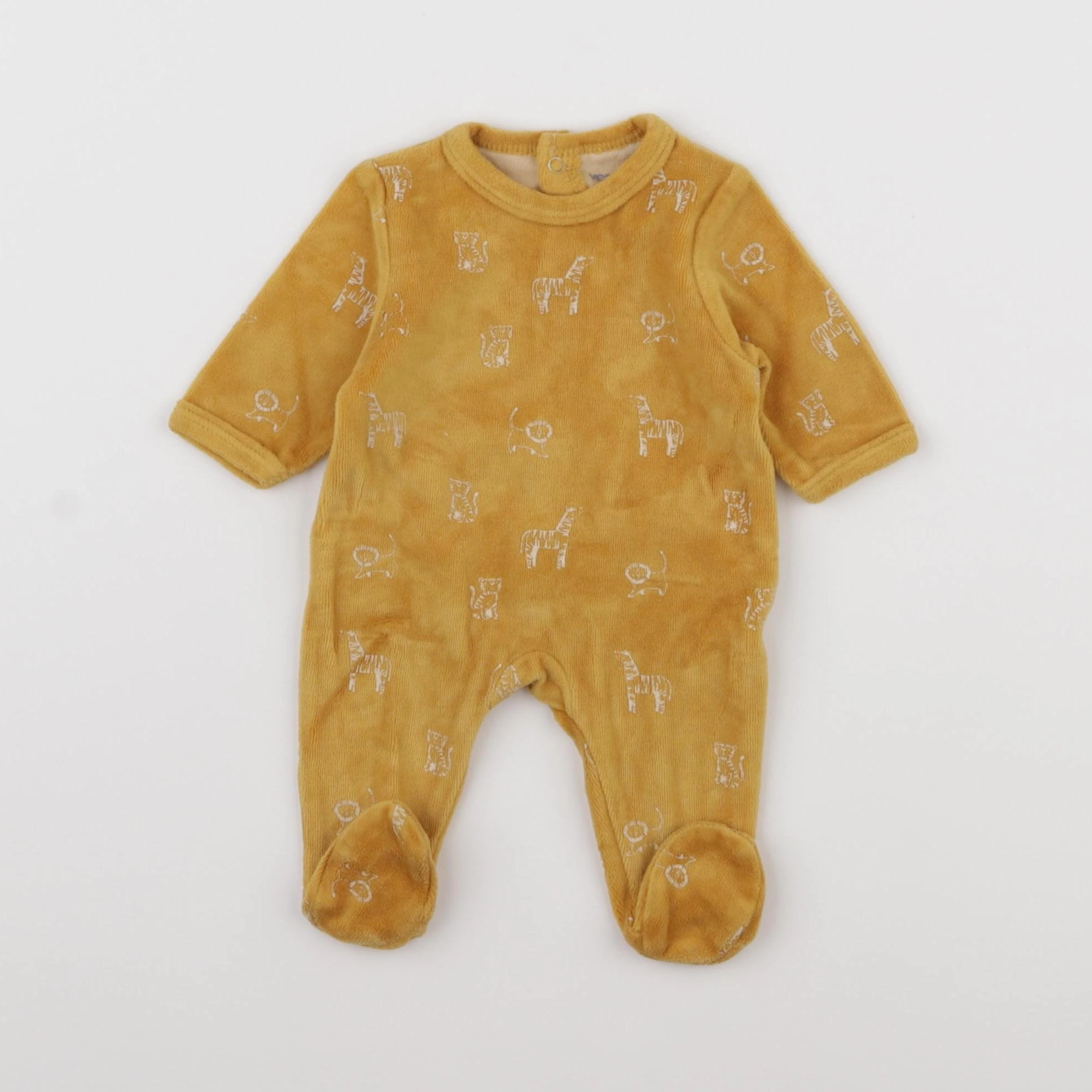 Vertbaudet - pyjama velours jaune - 0 mois