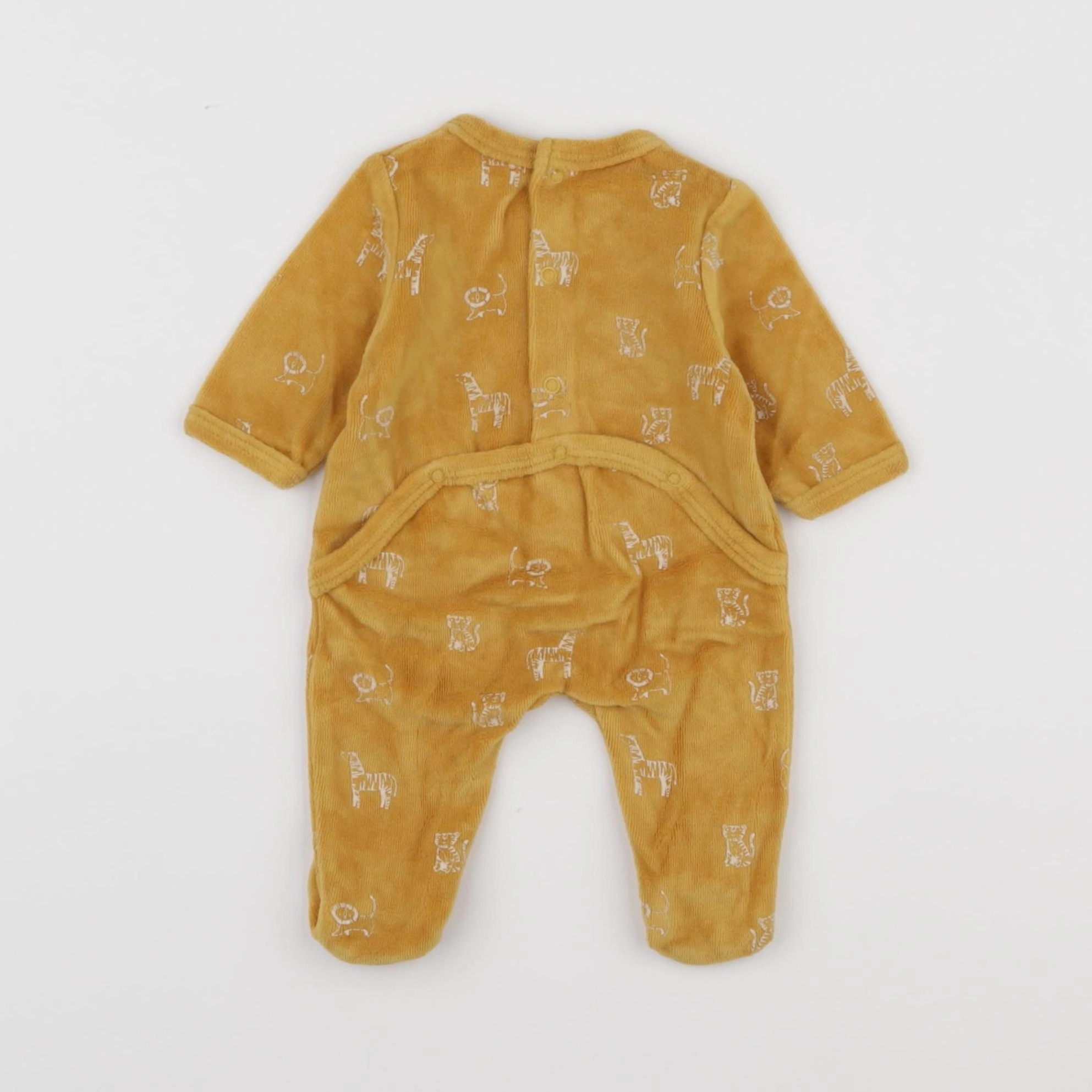 Vertbaudet - pyjama velours jaune - 0 mois