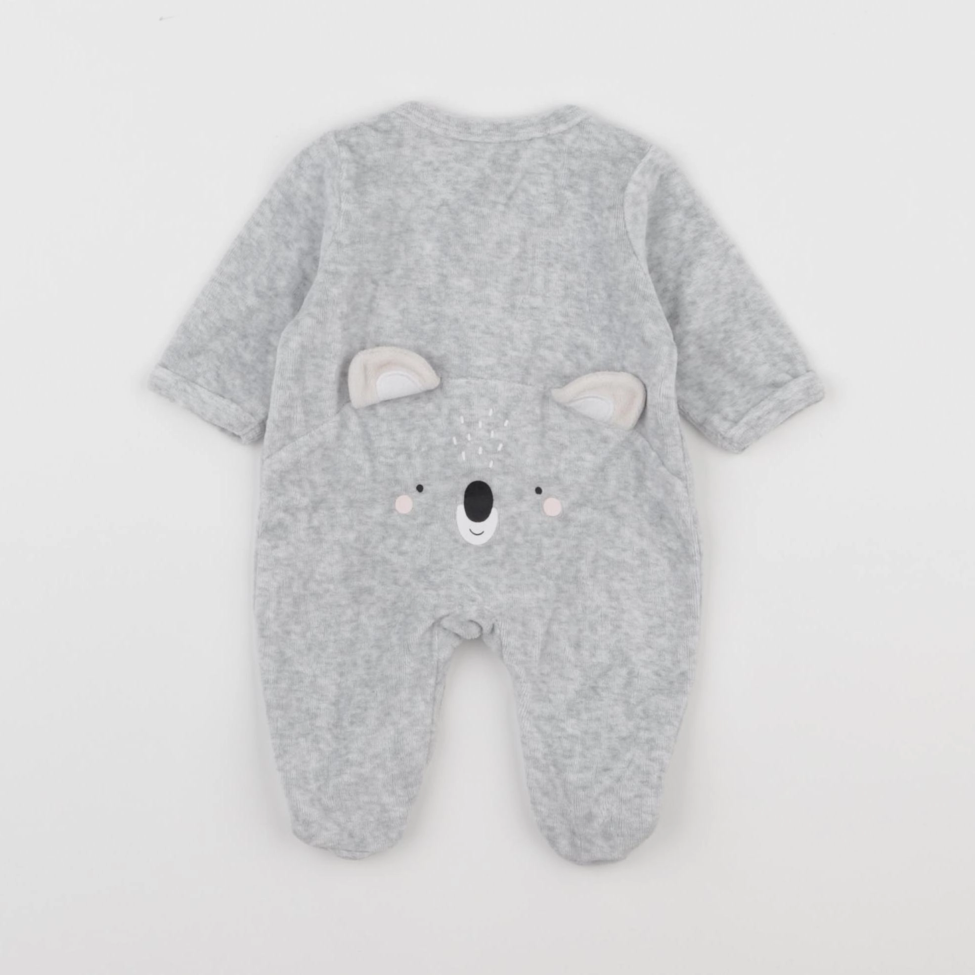 Vertbaudet - pyjama velours gris - 0 mois