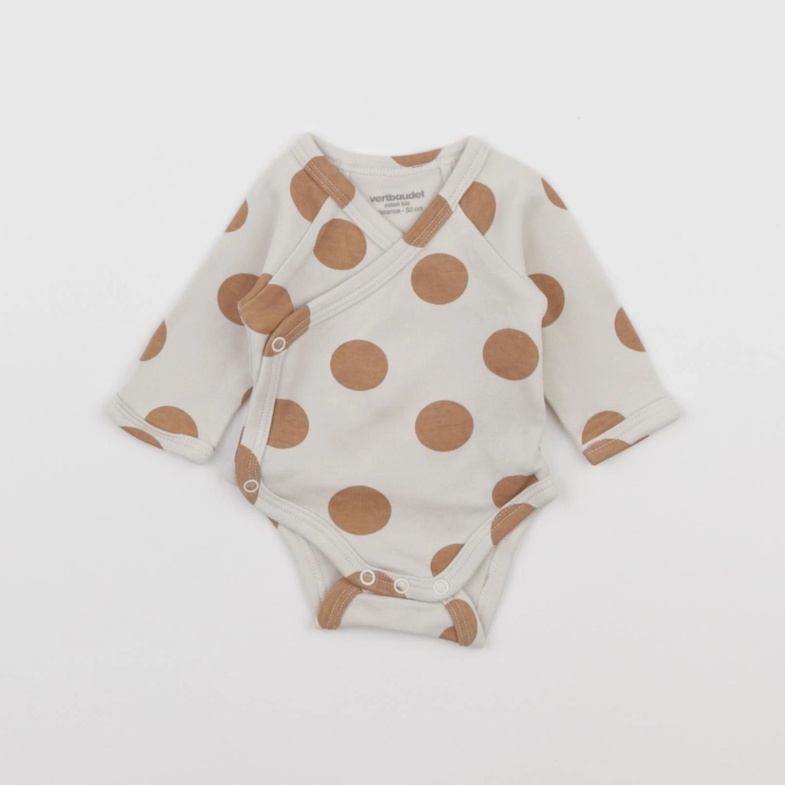 Vertbaudet - body beige, marron - 0 mois