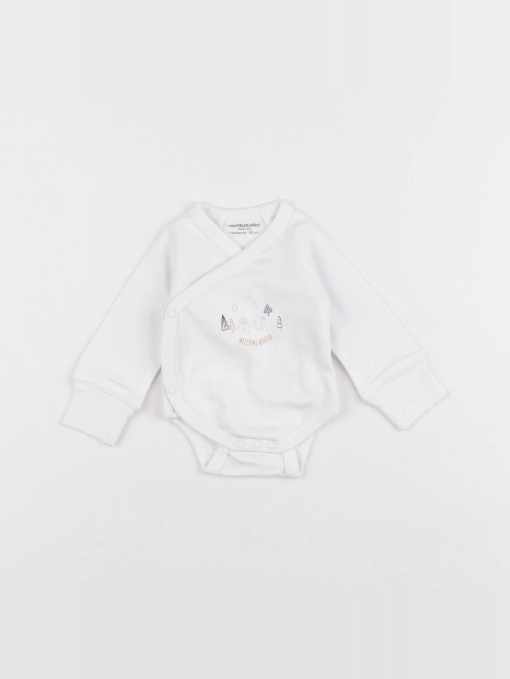 Vertbaudet - body blanc - 0 mois