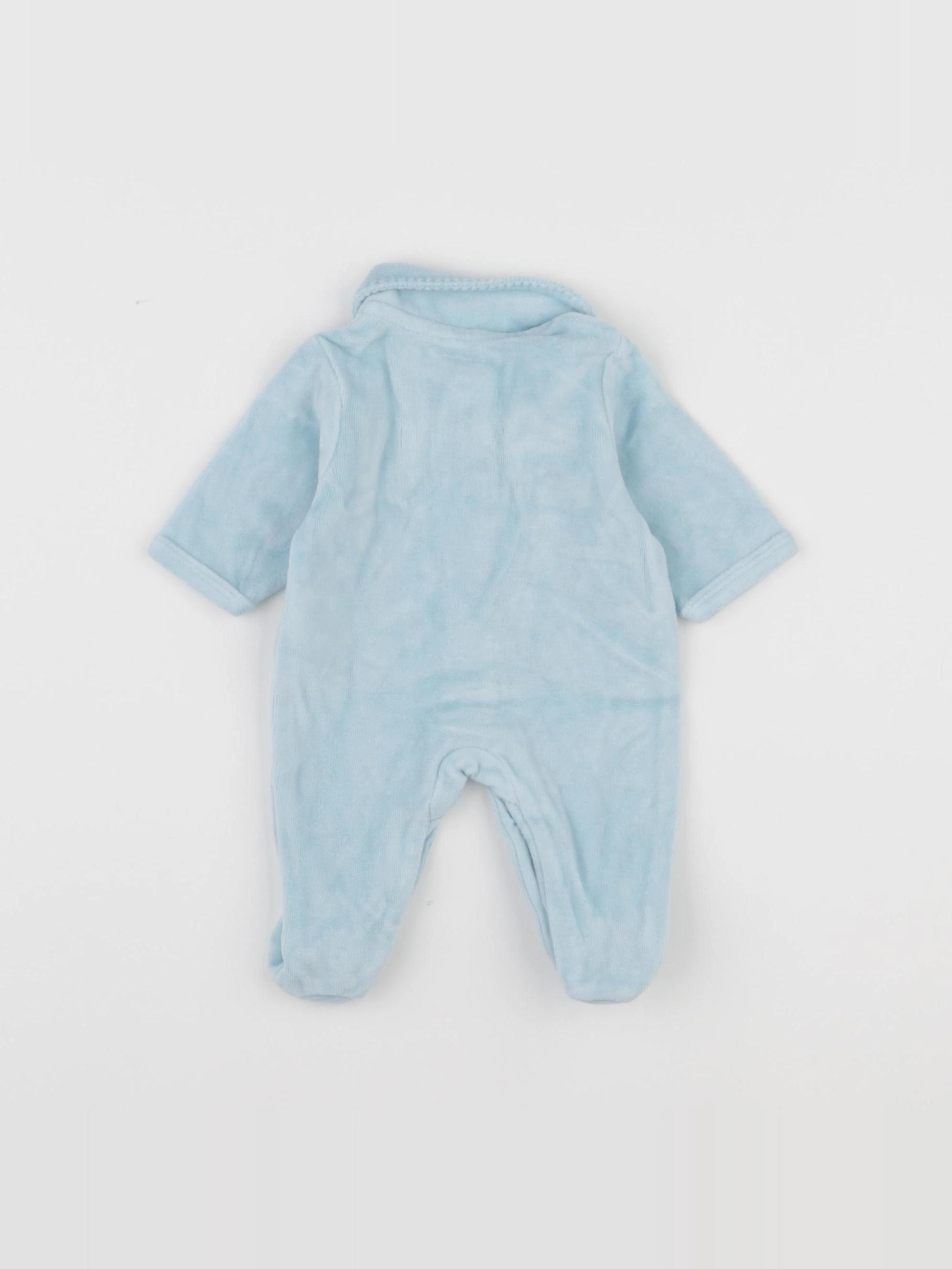 Vertbaudet - pyjama velours bleu - 0 mois