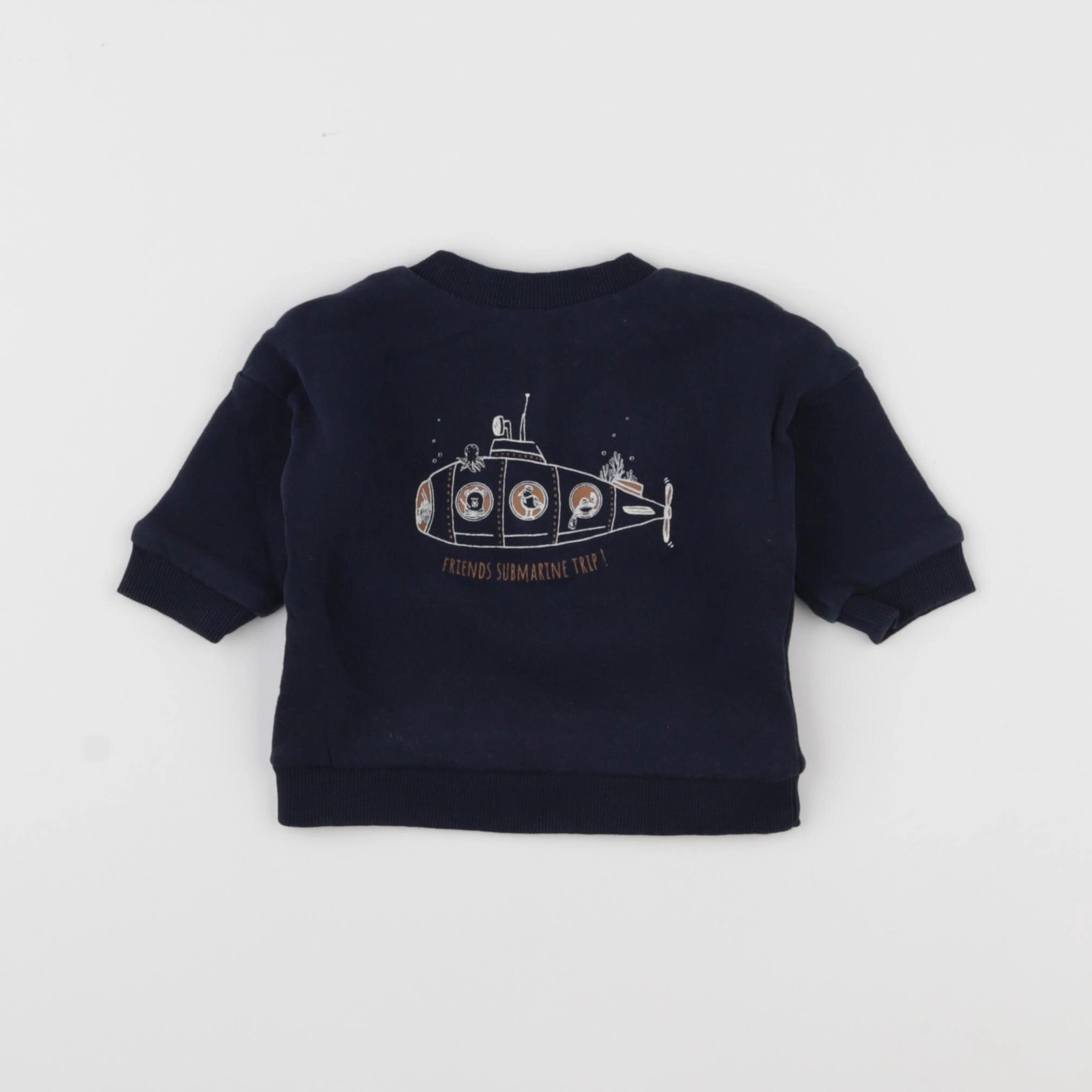 Vertbaudet - sweat bleu - 3 mois