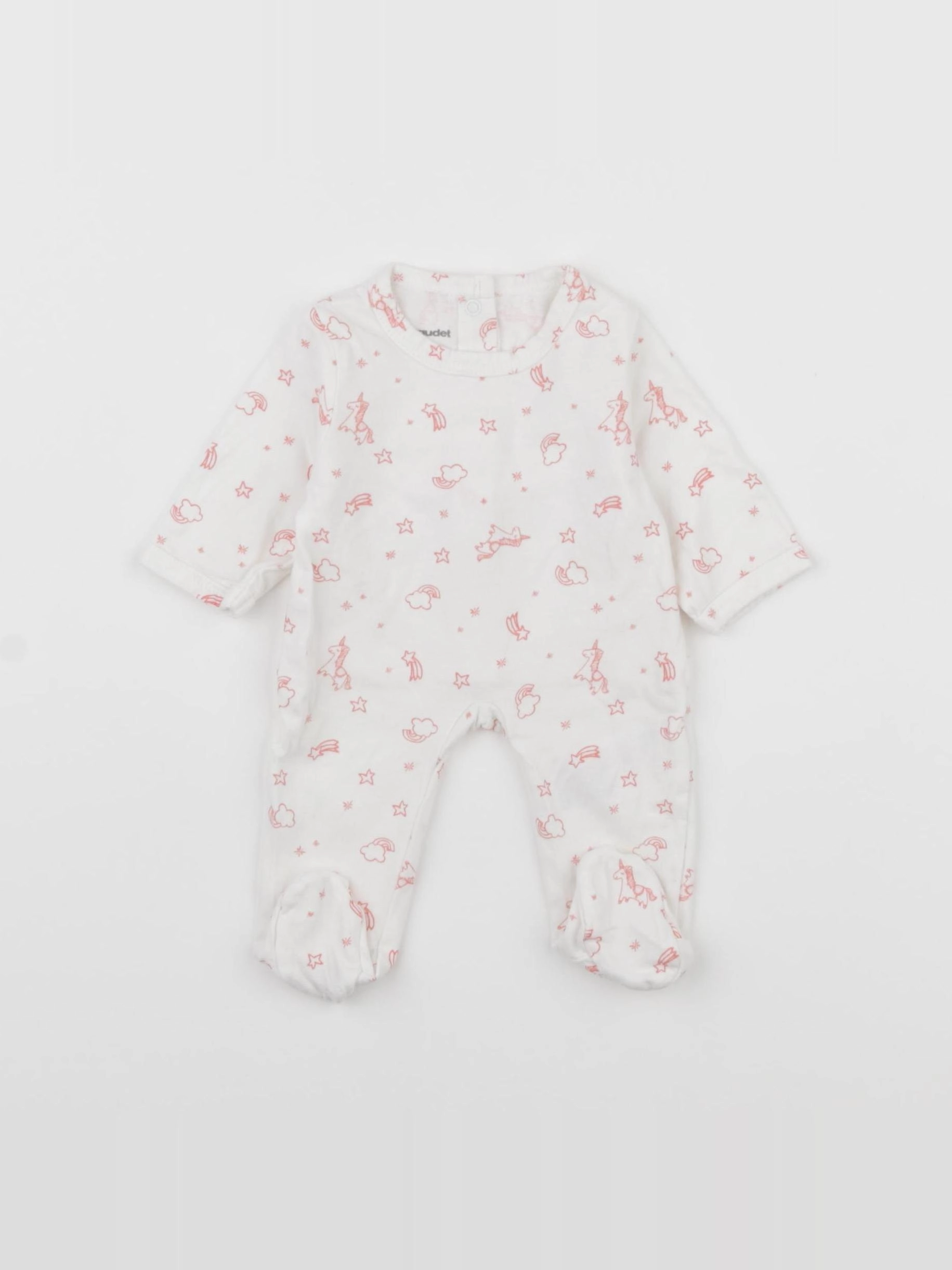 Vertbaudet - pyjama coton rose - 0 mois
