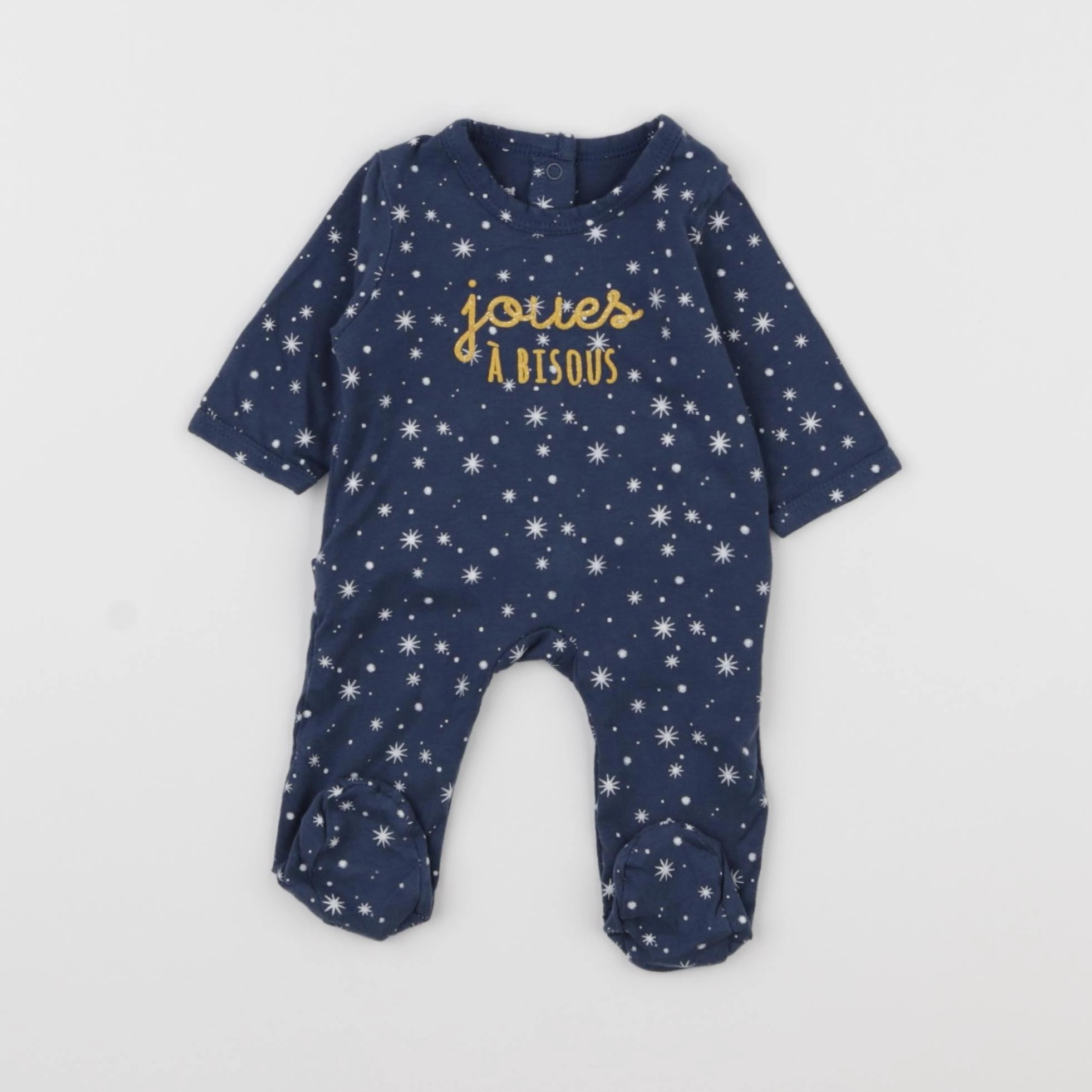 Vertbaudet - pyjama coton bleu - 0 mois