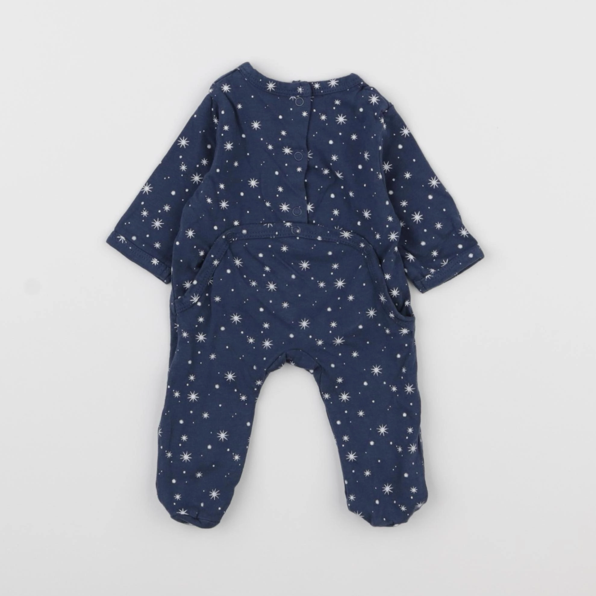 Vertbaudet - pyjama coton bleu - 0 mois
