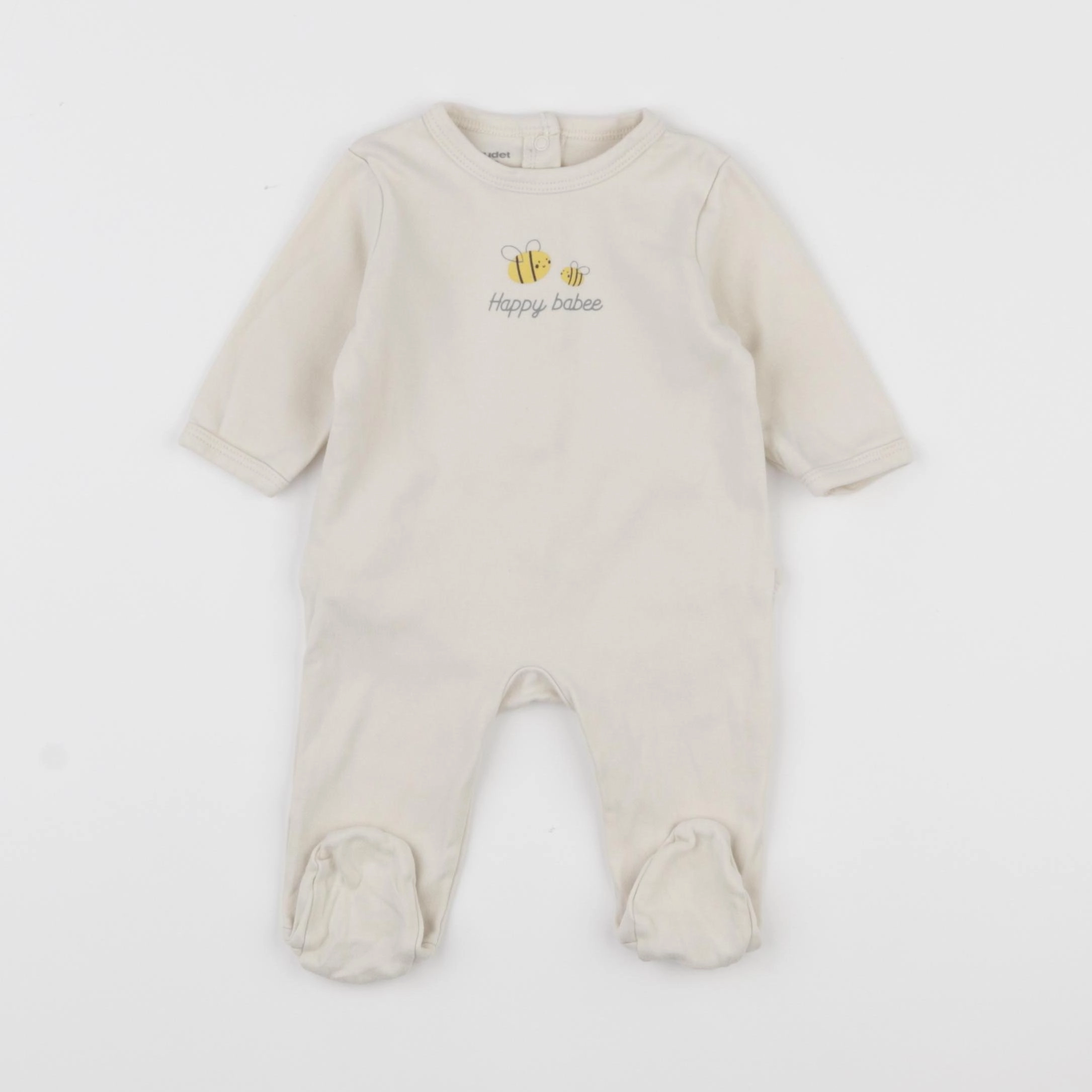 Vertbaudet - pyjama coton beige - 3 mois