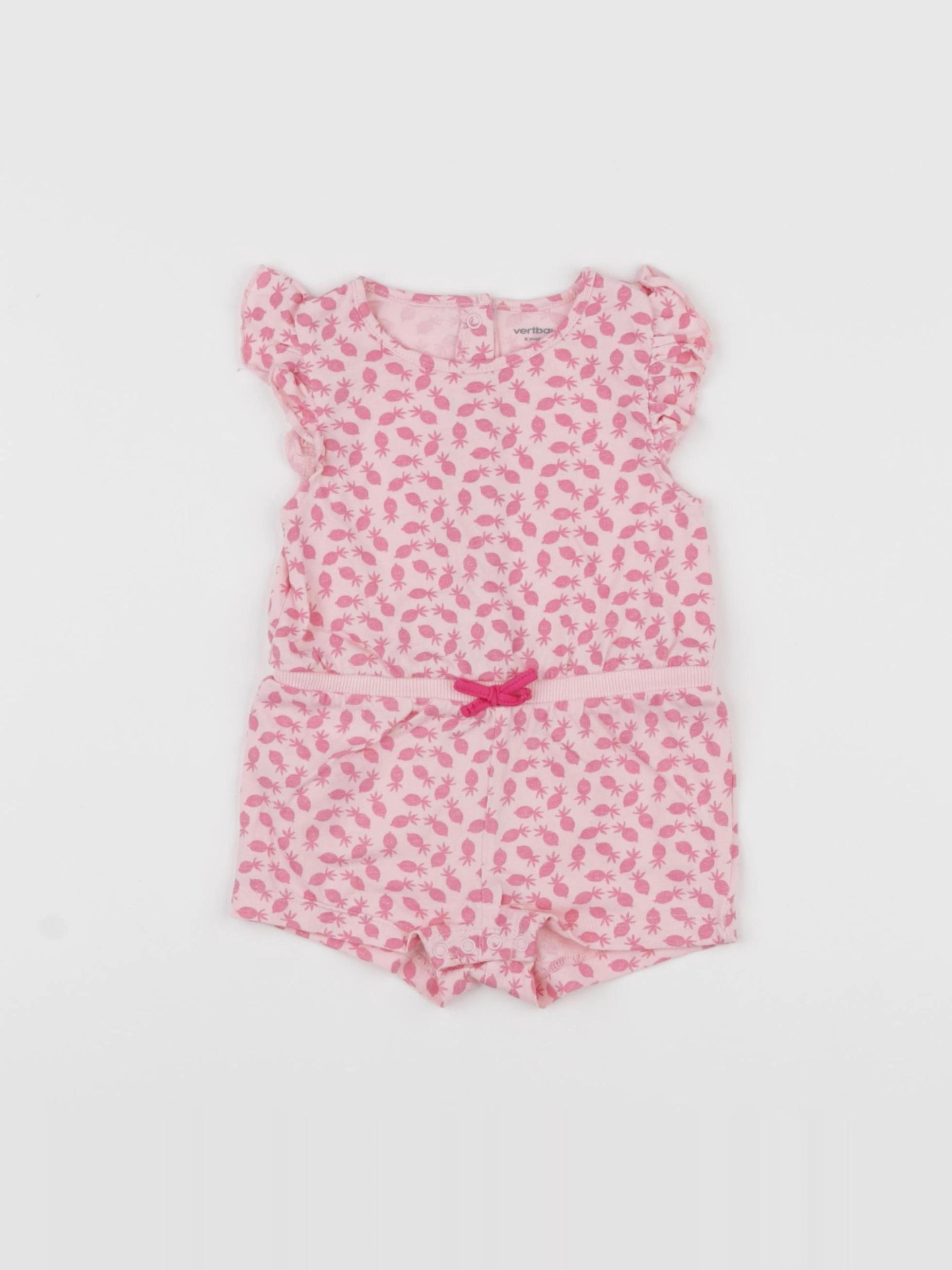 Vertbaudet - combinaison rose - 6 mois
