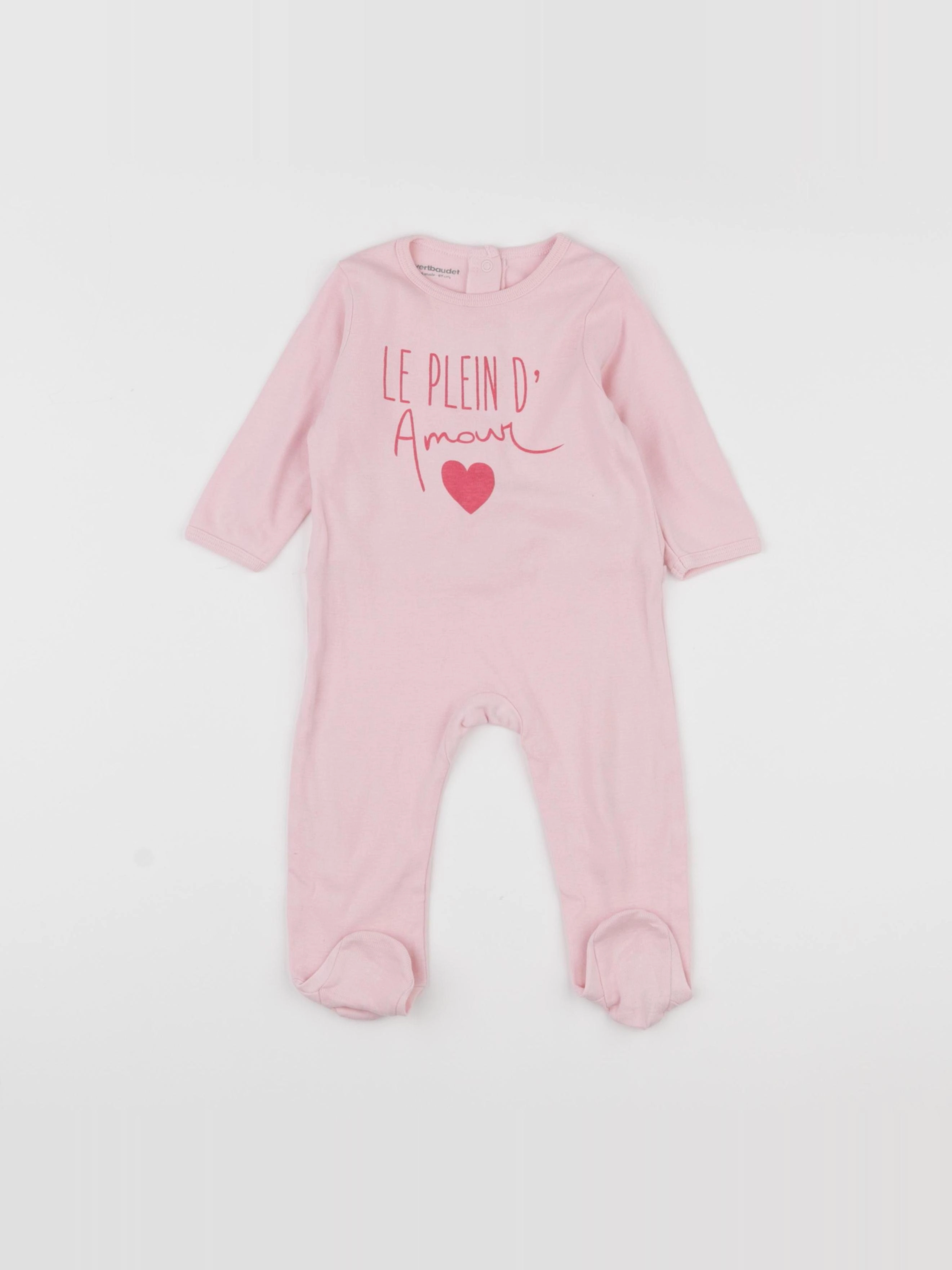 Vertbaudet - pyjama coton rose - 6 mois