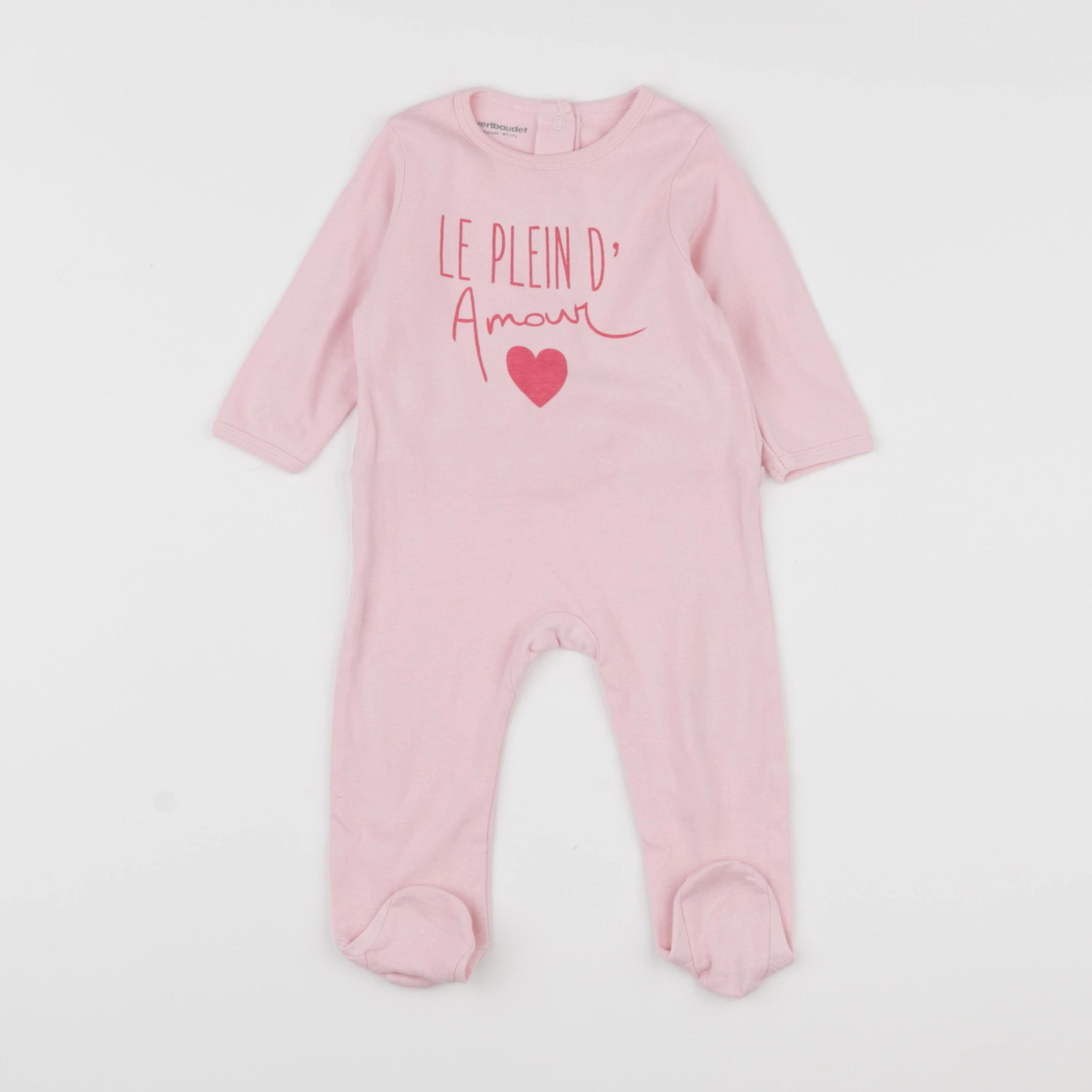 Vertbaudet - pyjama coton rose - 6 mois
