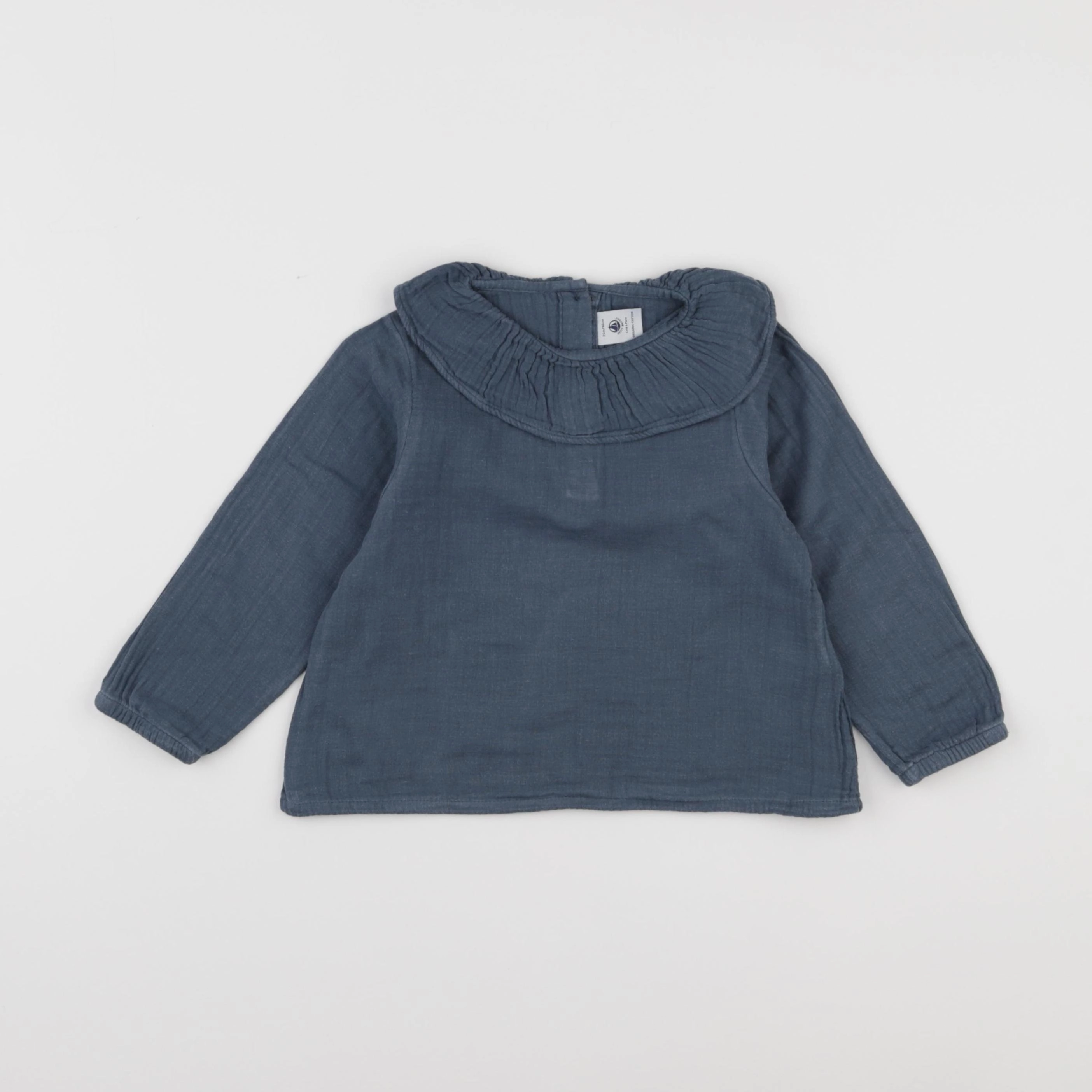 Petit Bateau - blouse bleu - 24 mois