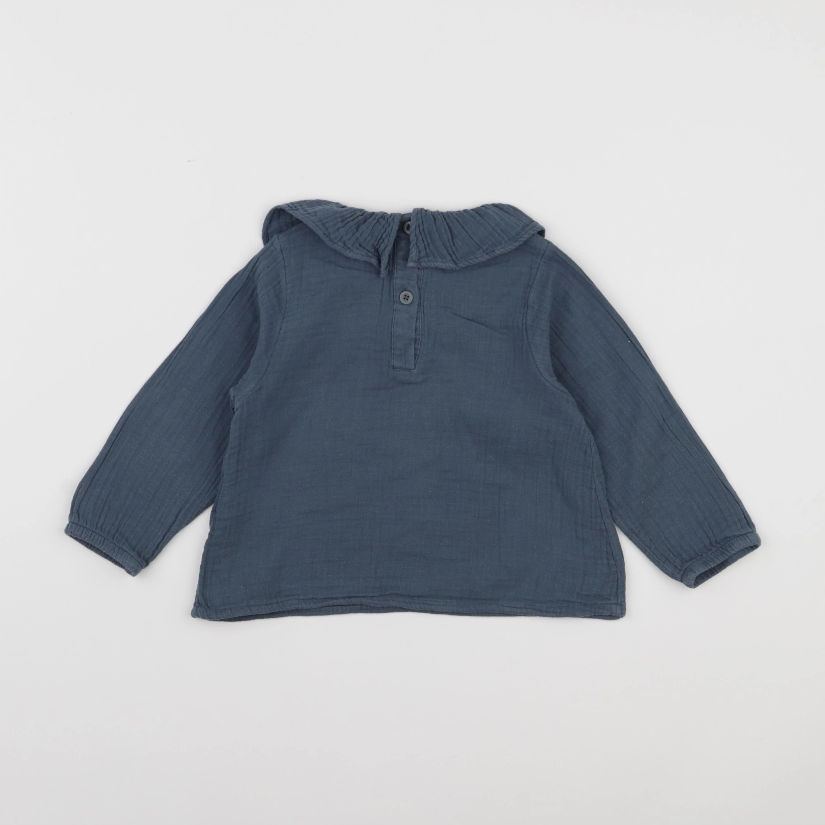 Petit Bateau - blouse bleu - 24 mois