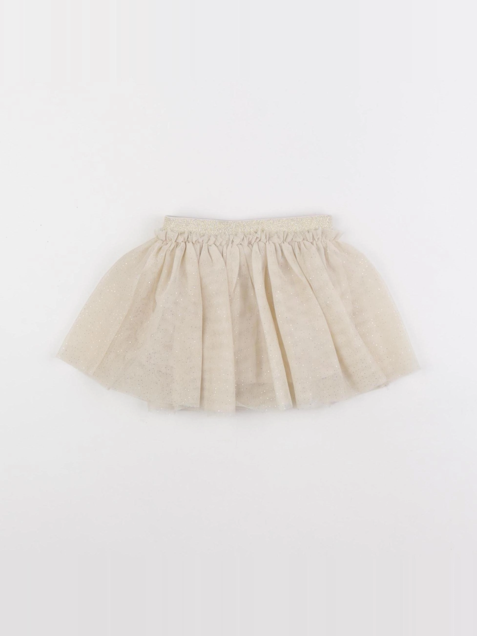 Vertbaudet - jupe or, beige - 9 mois