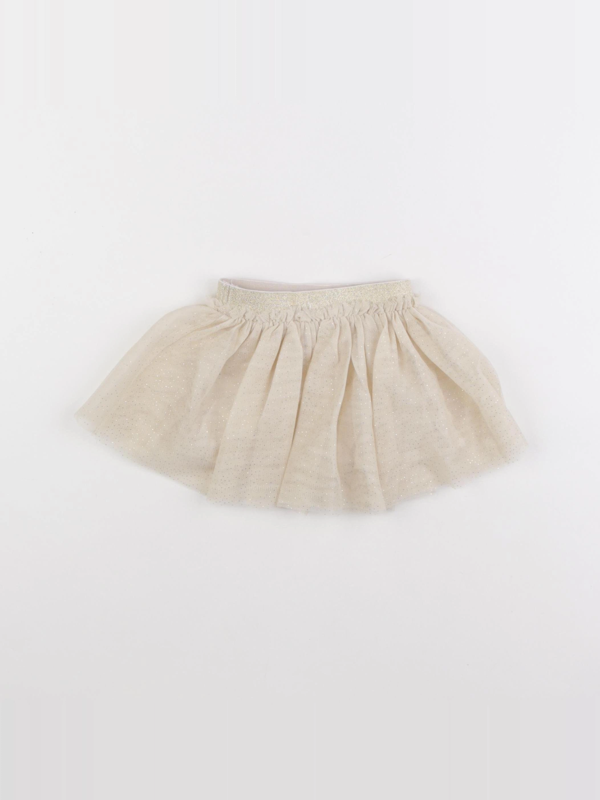 Vertbaudet - jupe or, beige - 9 mois