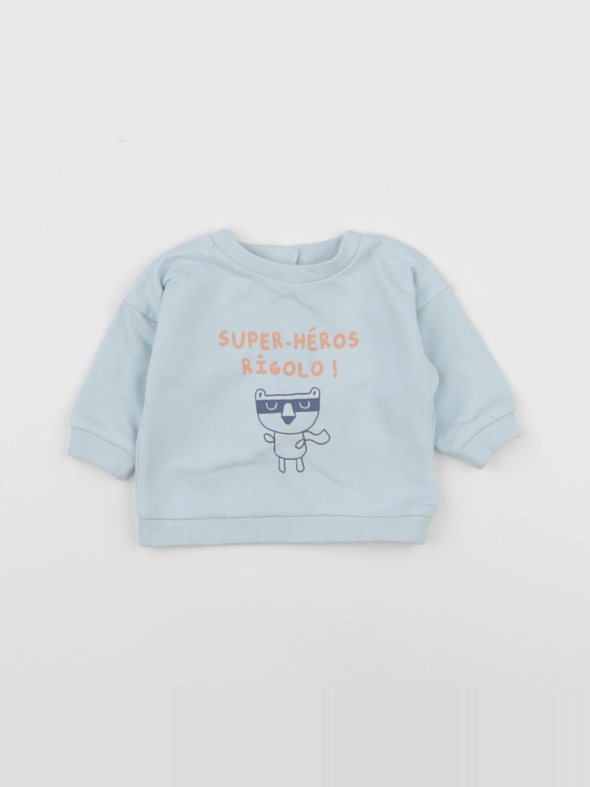 Vertbaudet - sweat bleu - 3 mois