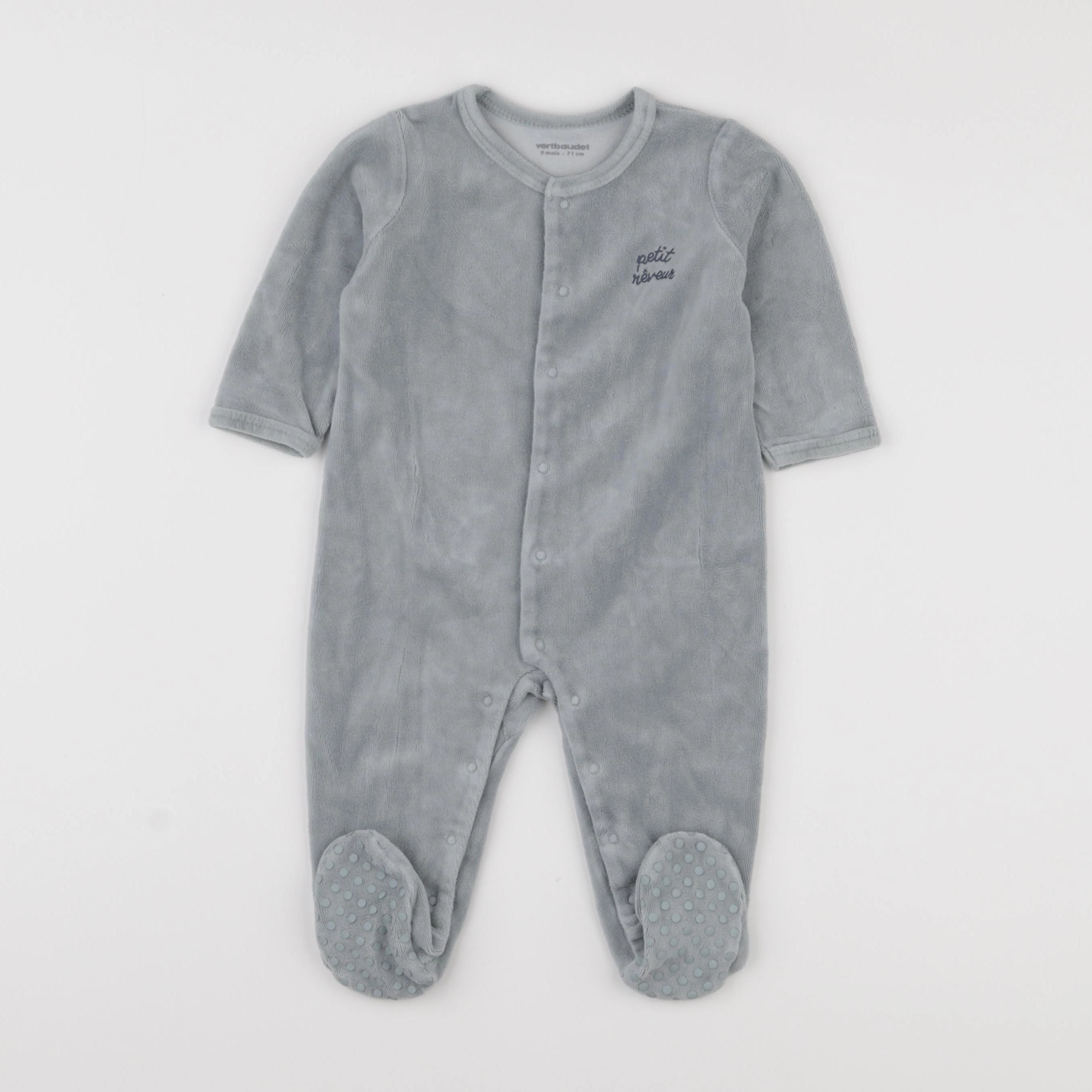 Vertbaudet - pyjama velours vert - 9 mois