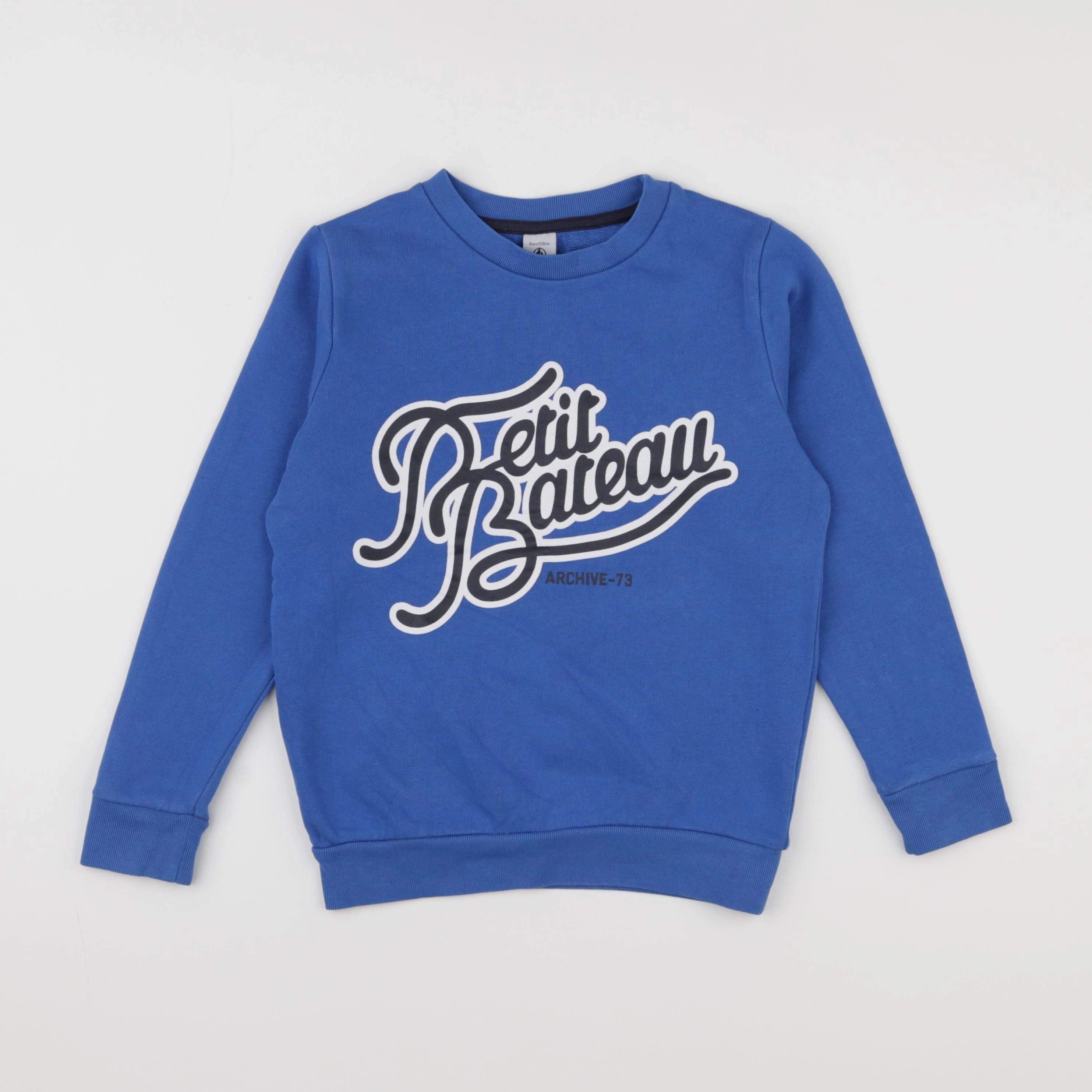 Petit Bateau - sweat bleu - 8 ans