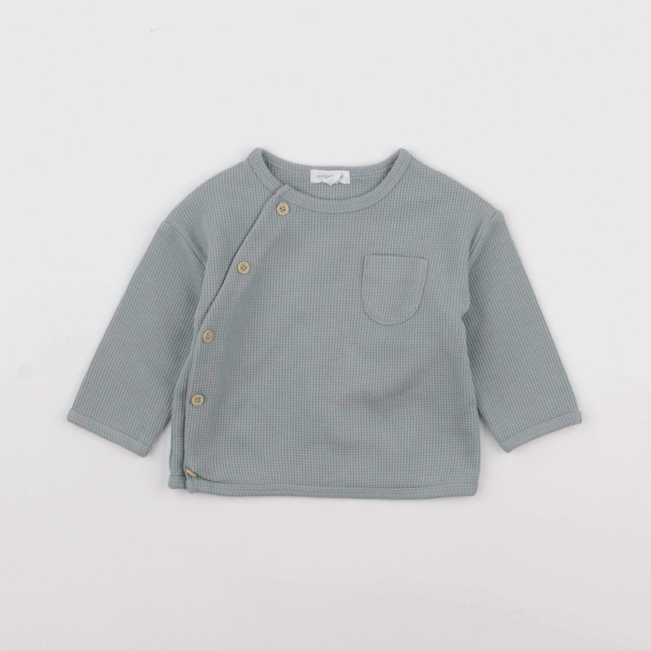 Vertbaudet - tee-shirt bleu - 6 mois
