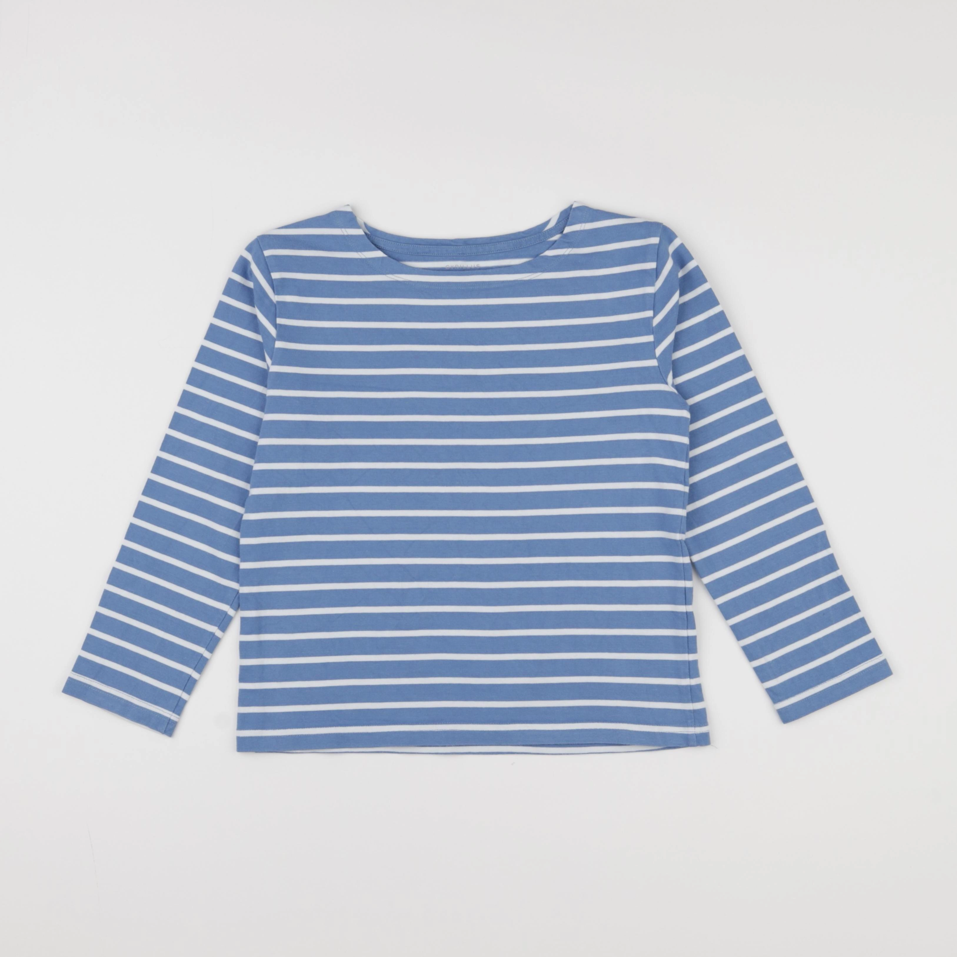 Cyrillus - tee-shirt bleu, blanc - 8 ans