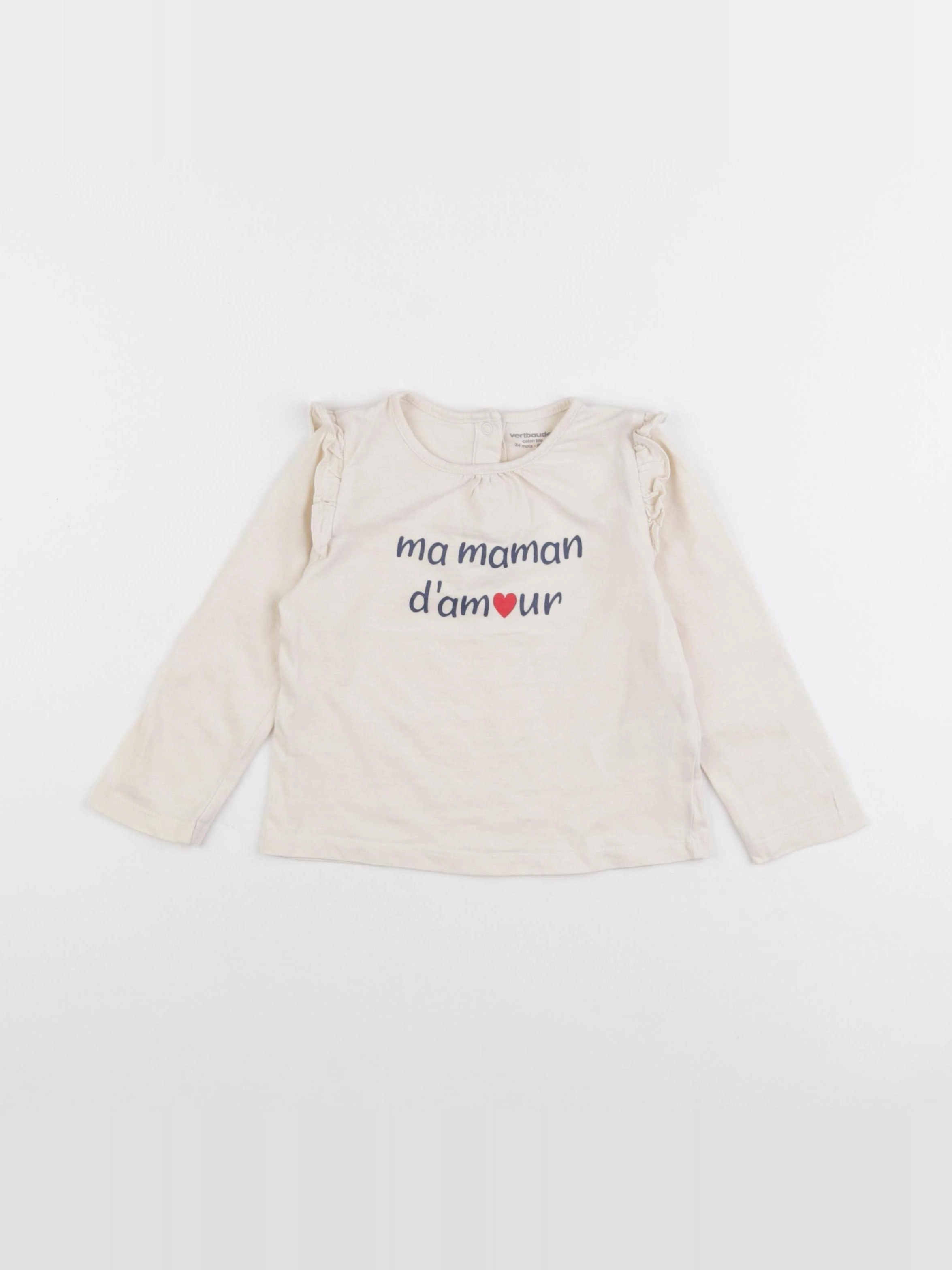 Vertbaudet - tee-shirt beige - 24 mois