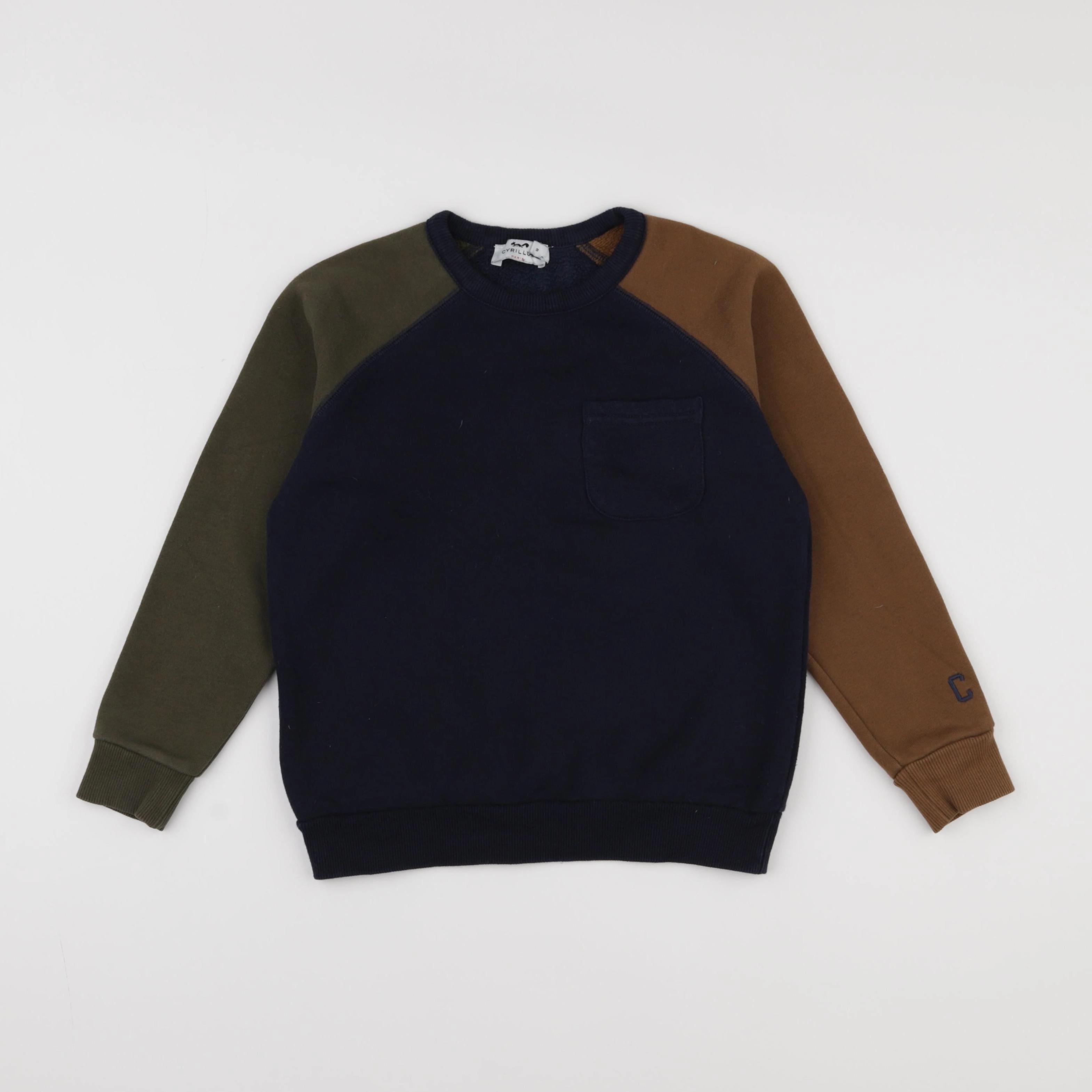 Cyrillus - sweat bleu, vert - 8 ans