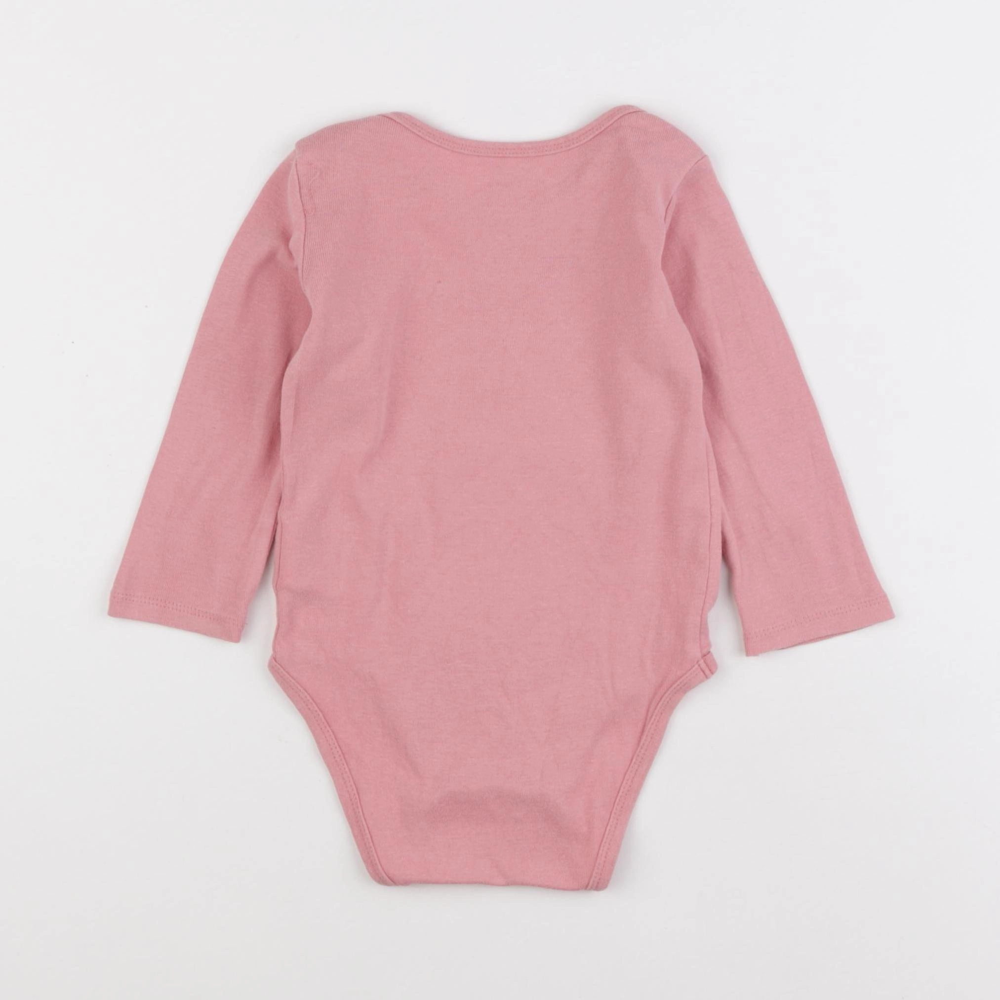 H&M - body rose - 9/12 mois