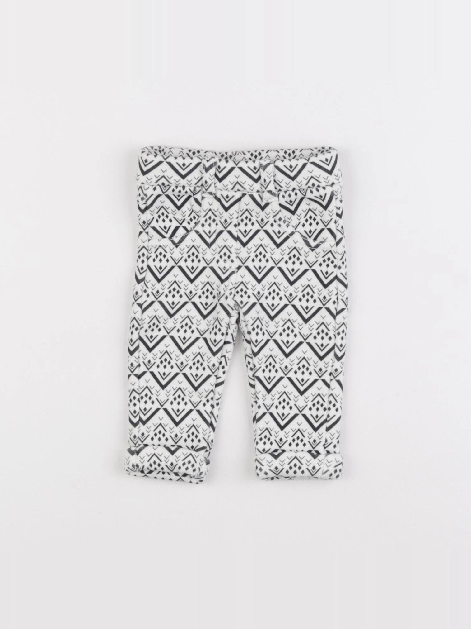 Tape à l'oeil - legging doublé blanc, noir - 3 mois