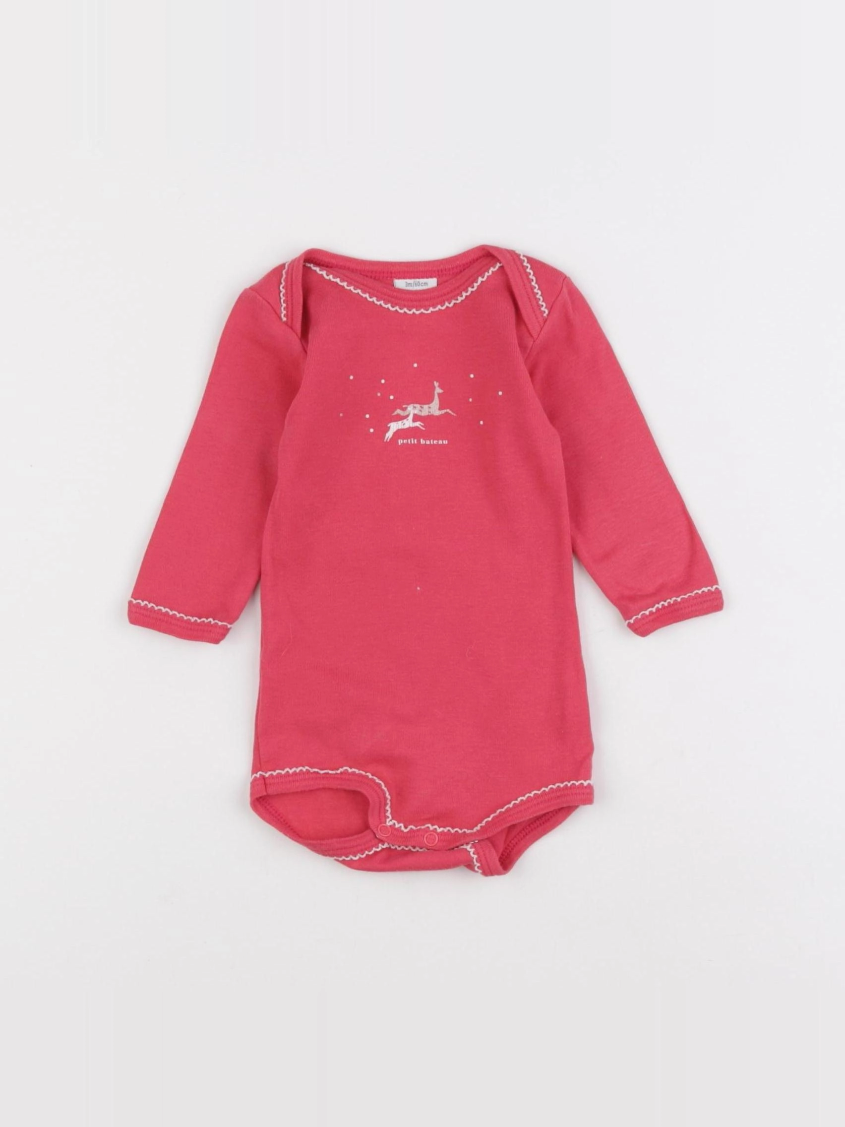 Petit Bateau - body rose - 3 mois