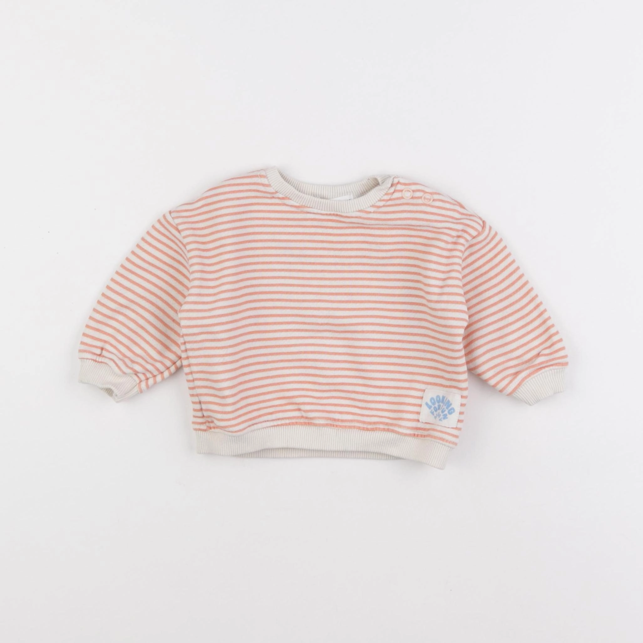 Zara - sweat blanc, orange - 1/3 mois