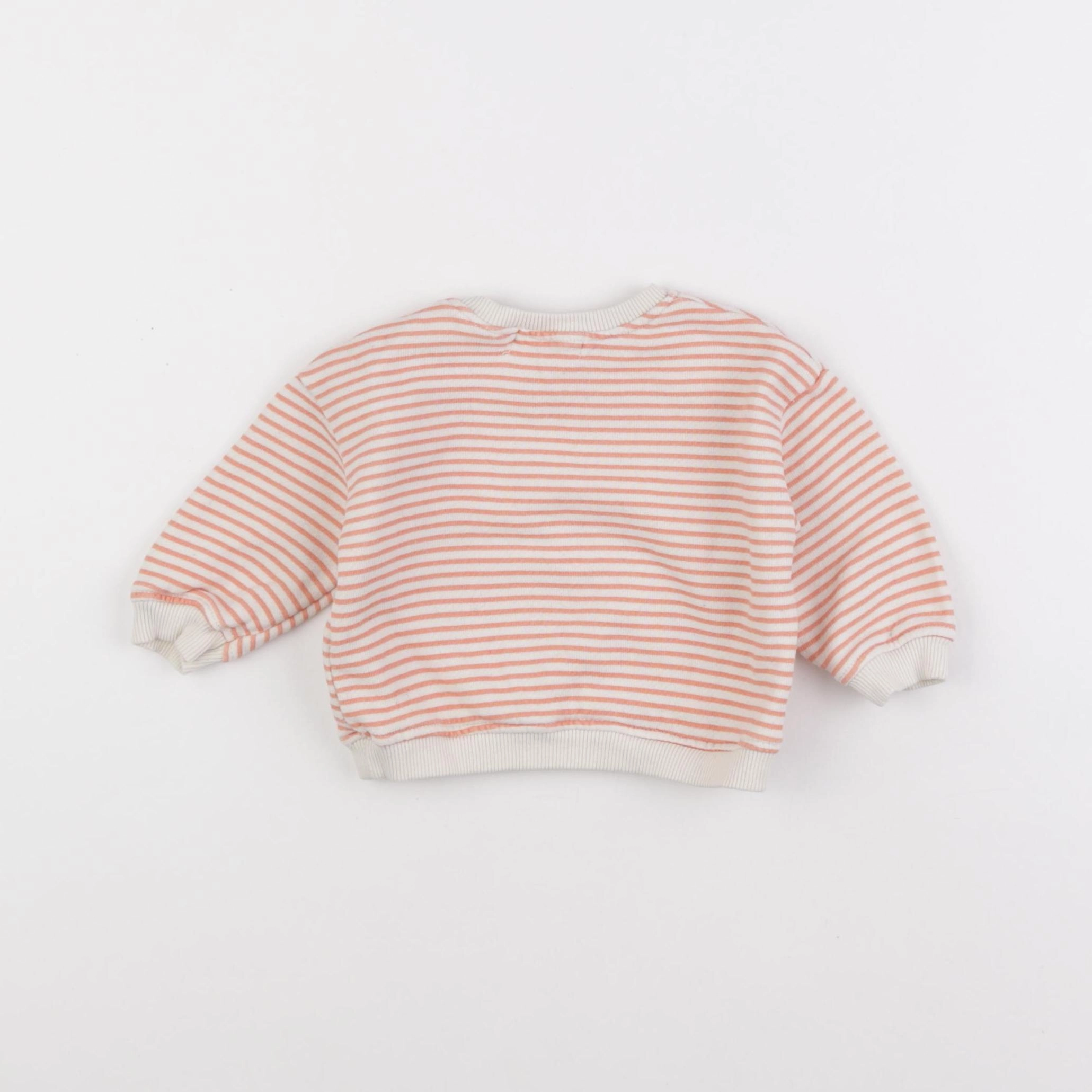 Zara - sweat blanc, orange - 1/3 mois