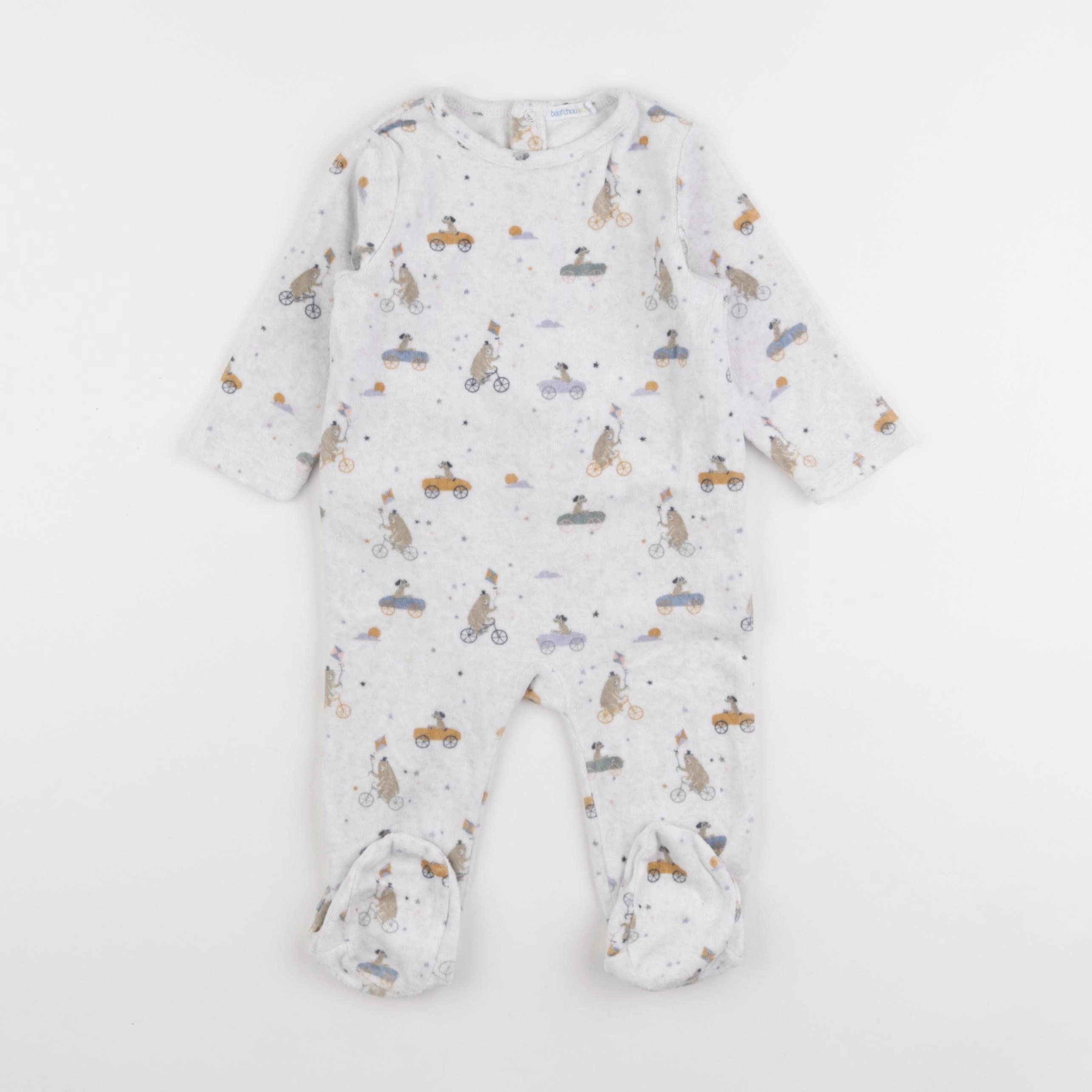 Boutchou - pyjama velours gris - 12 mois