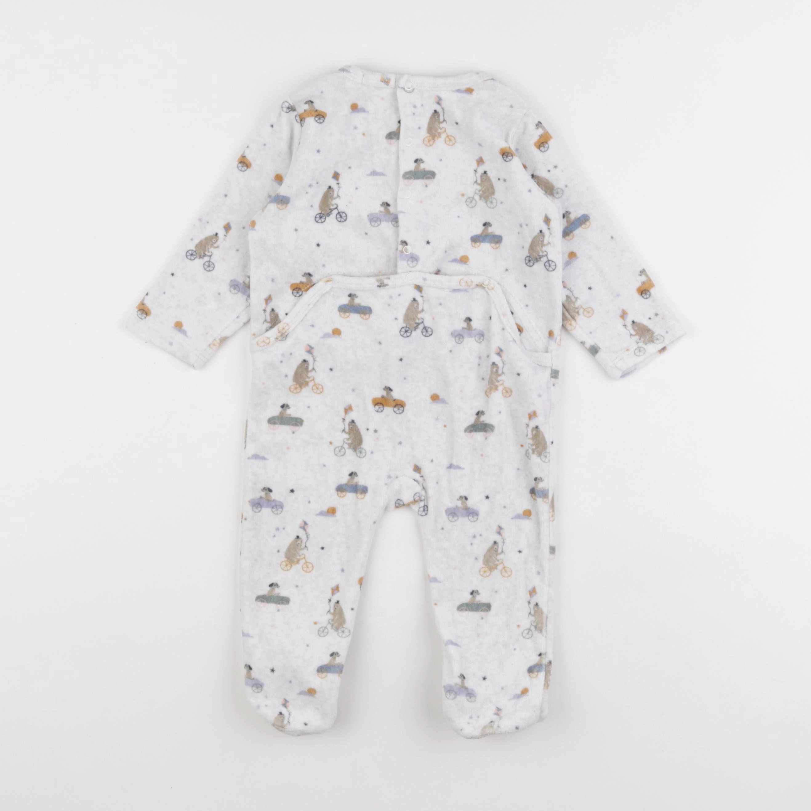 Boutchou - pyjama velours gris - 12 mois