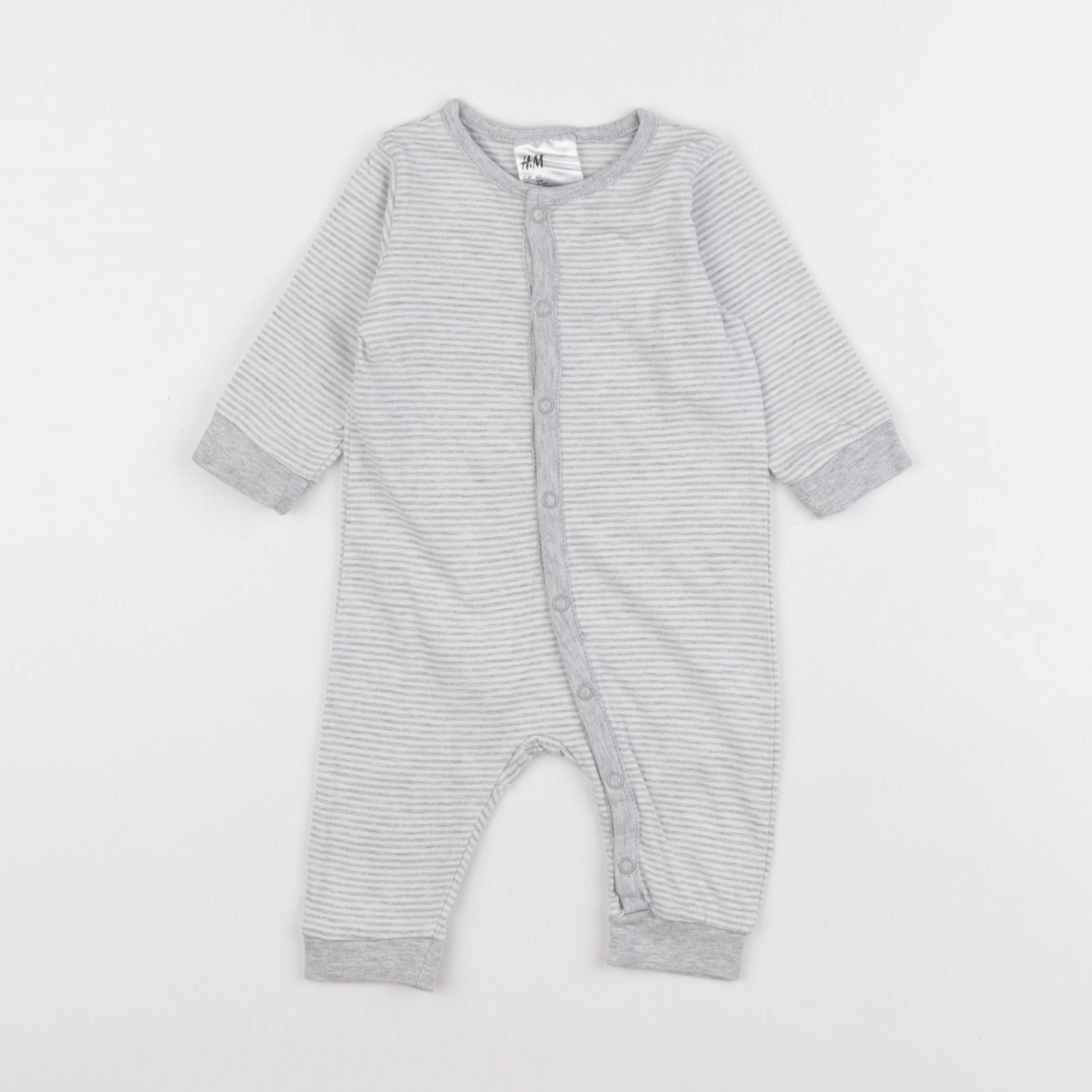 H&M - pyjama coton gris - 3 mois
