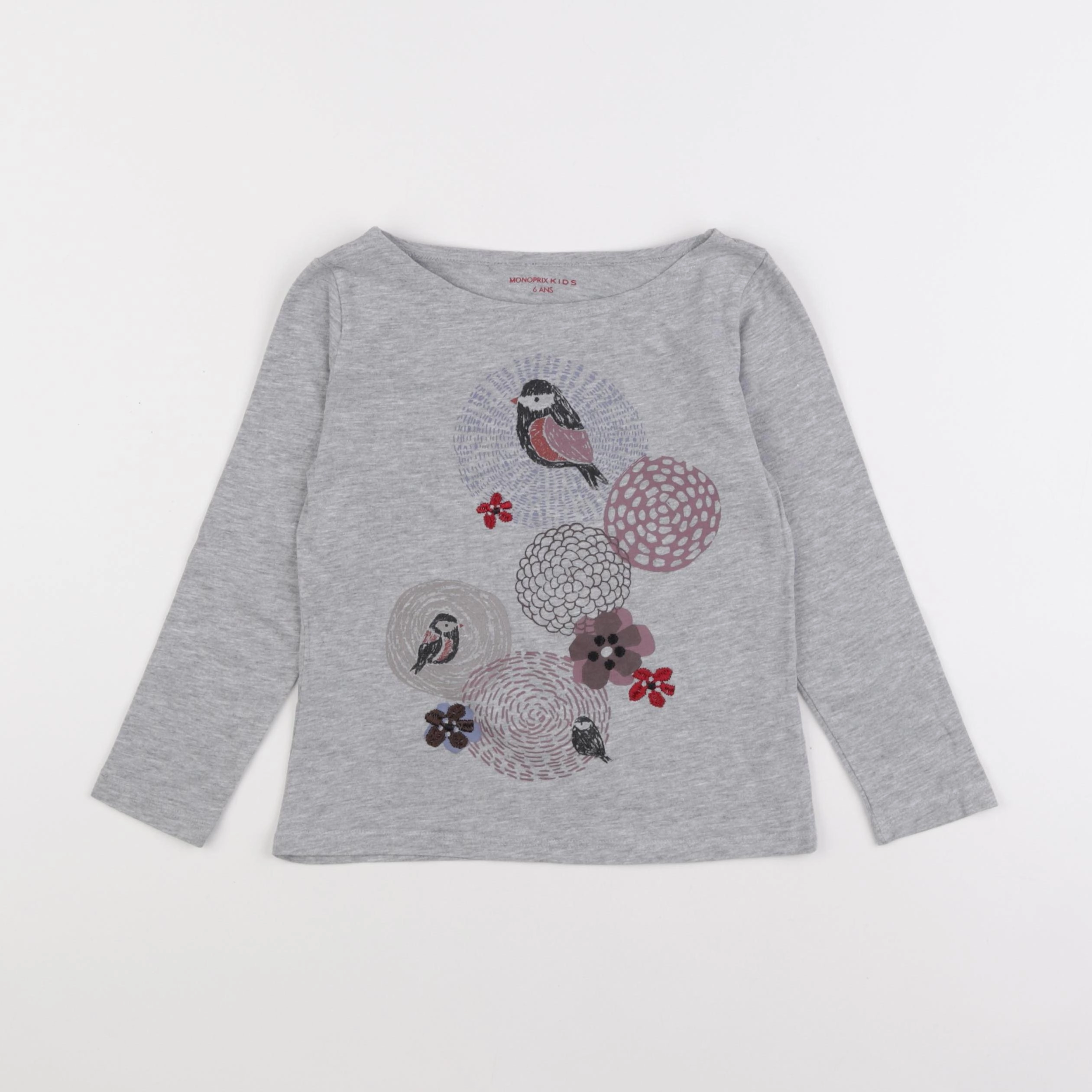 Monoprix - tee-shirt gris - 6 ans