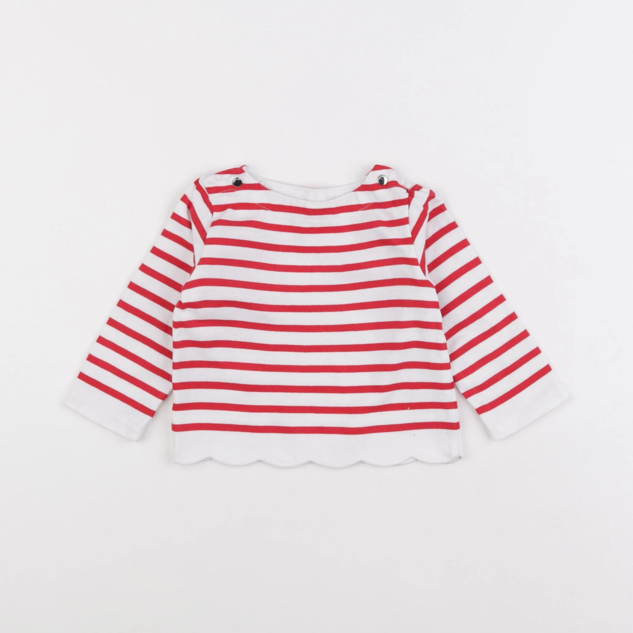 Jacadi - tee-shirt blanc, rouge - 12 mois