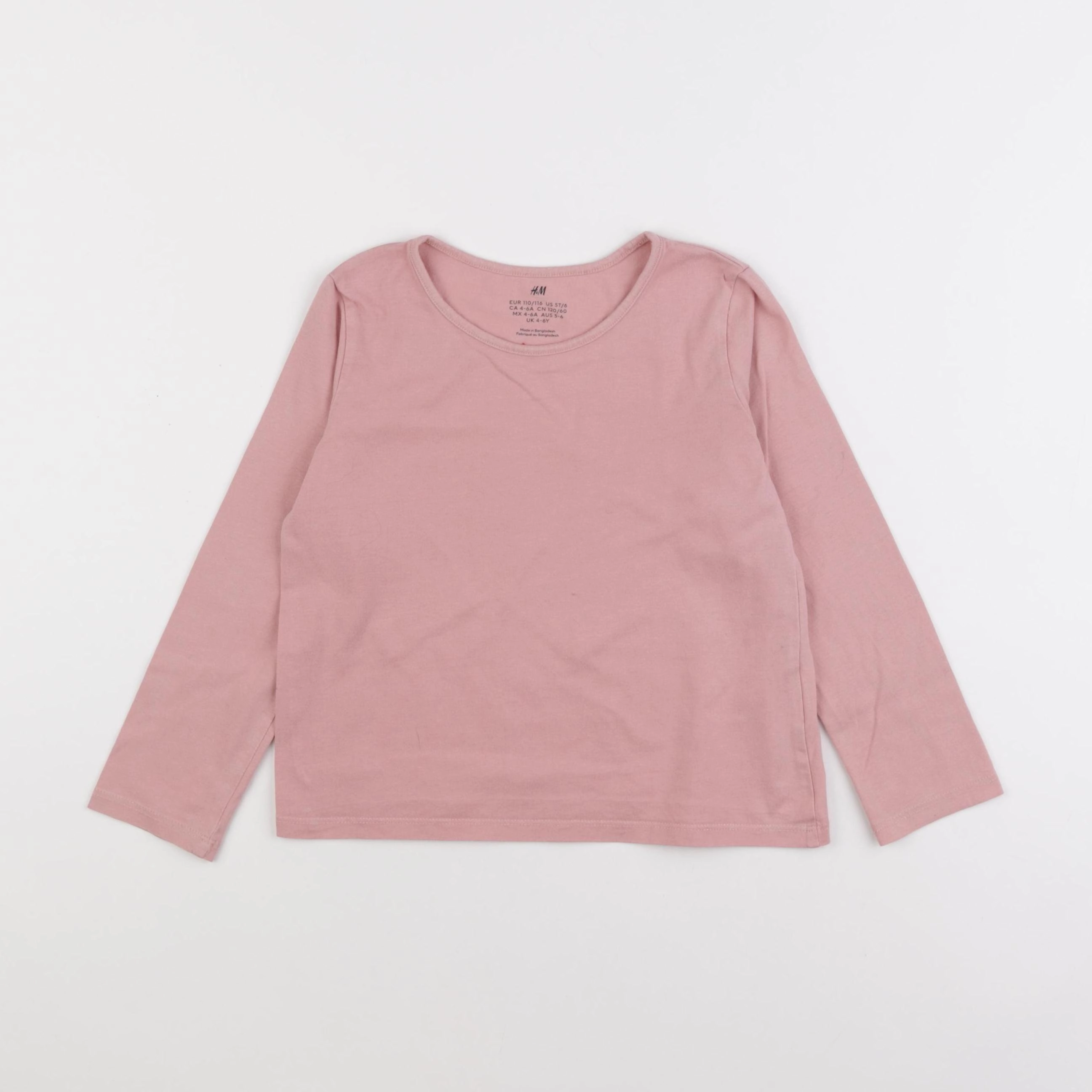 H&M - tee-shirt rose - 5/6 ans