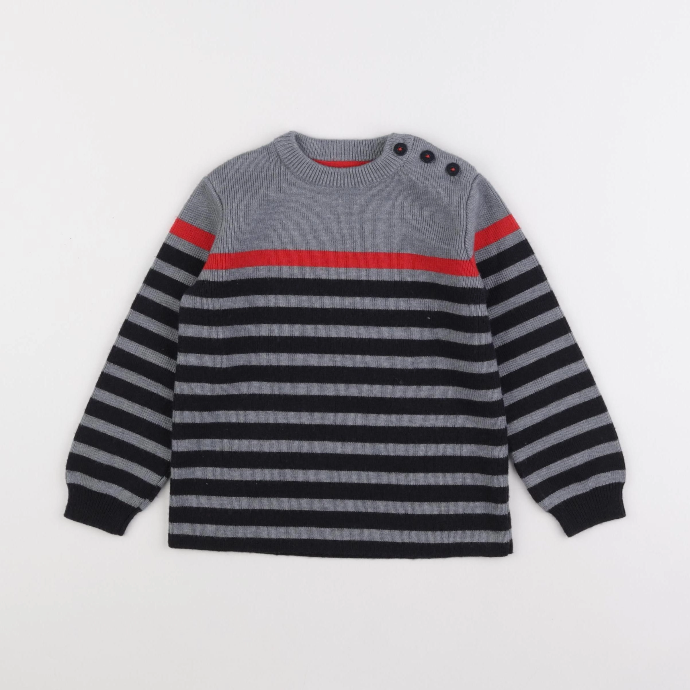 Monoprix - pull gris - 4 ans