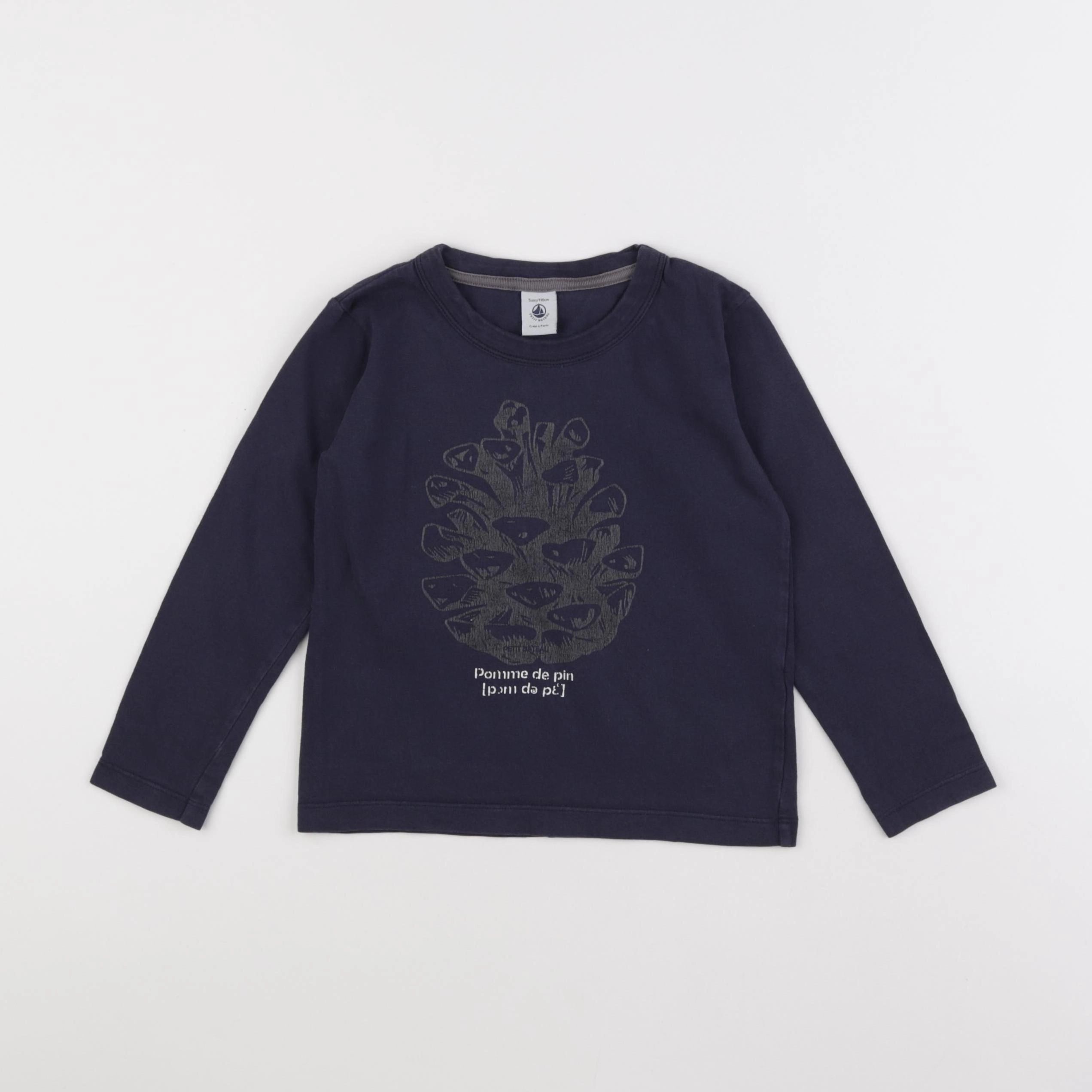 Petit Bateau - tee-shirt bleu - 5 ans