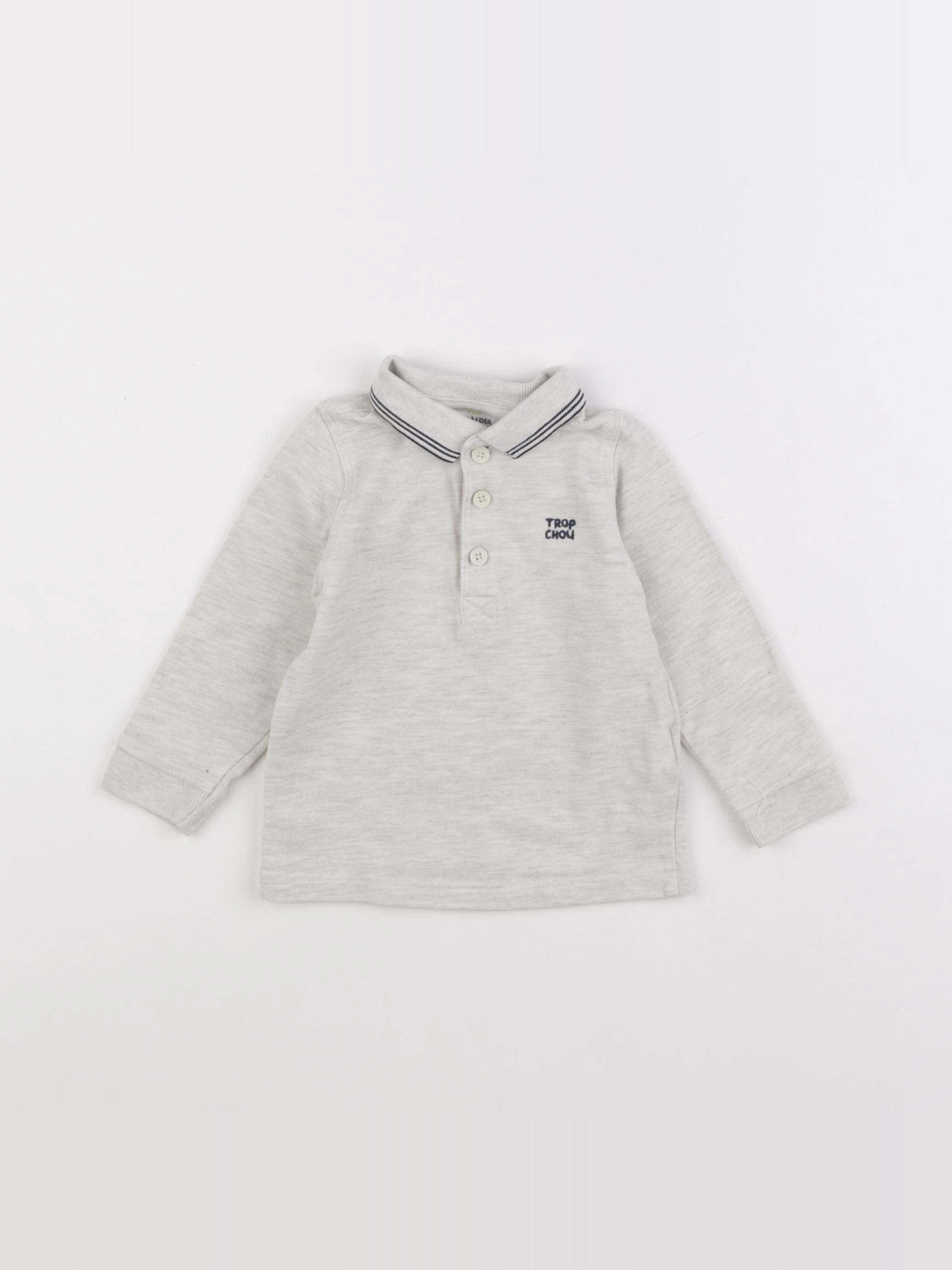 Tape à l'oeil - polo gris - 18 mois
